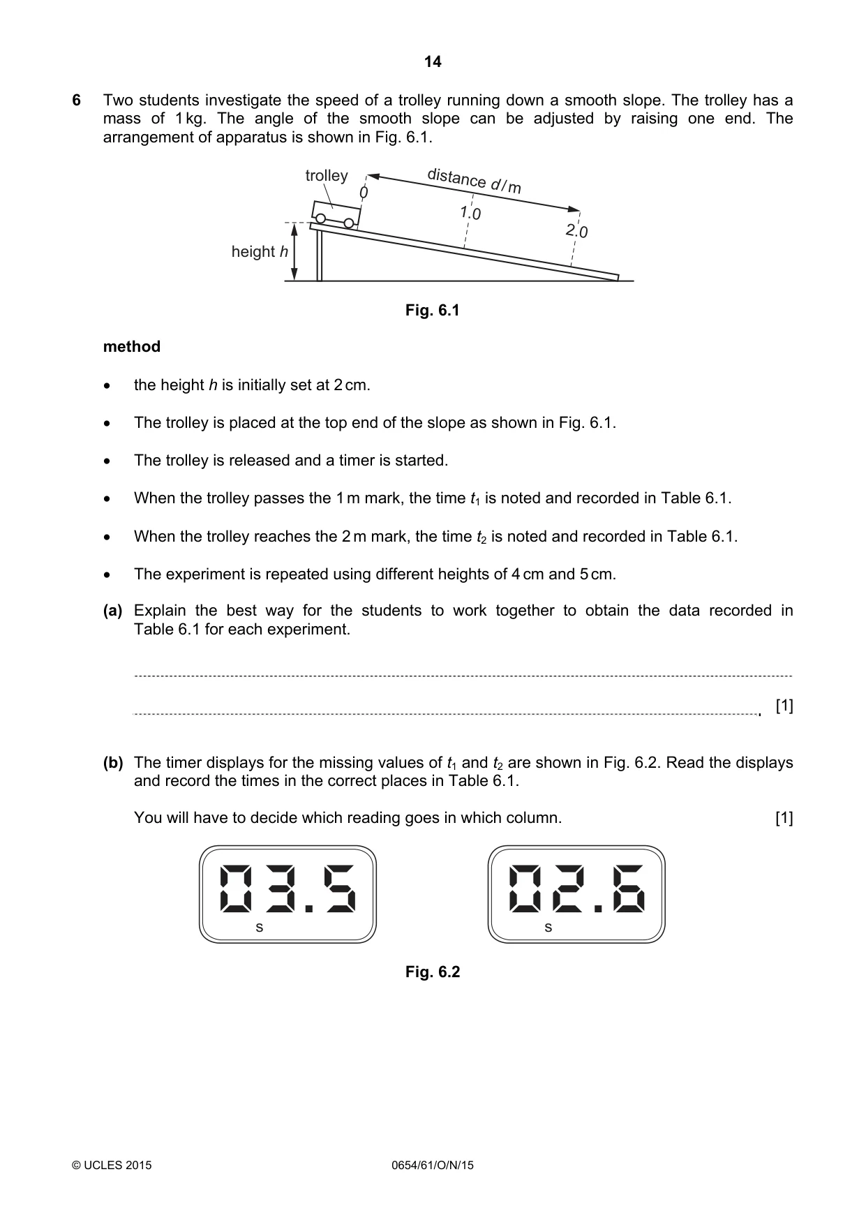Cambridge IGCSE Sciences - Co-ordinated (Double) 0654 2015 Oct/Nov Paper 6 · Variant 1 question paper, page 14 of 16