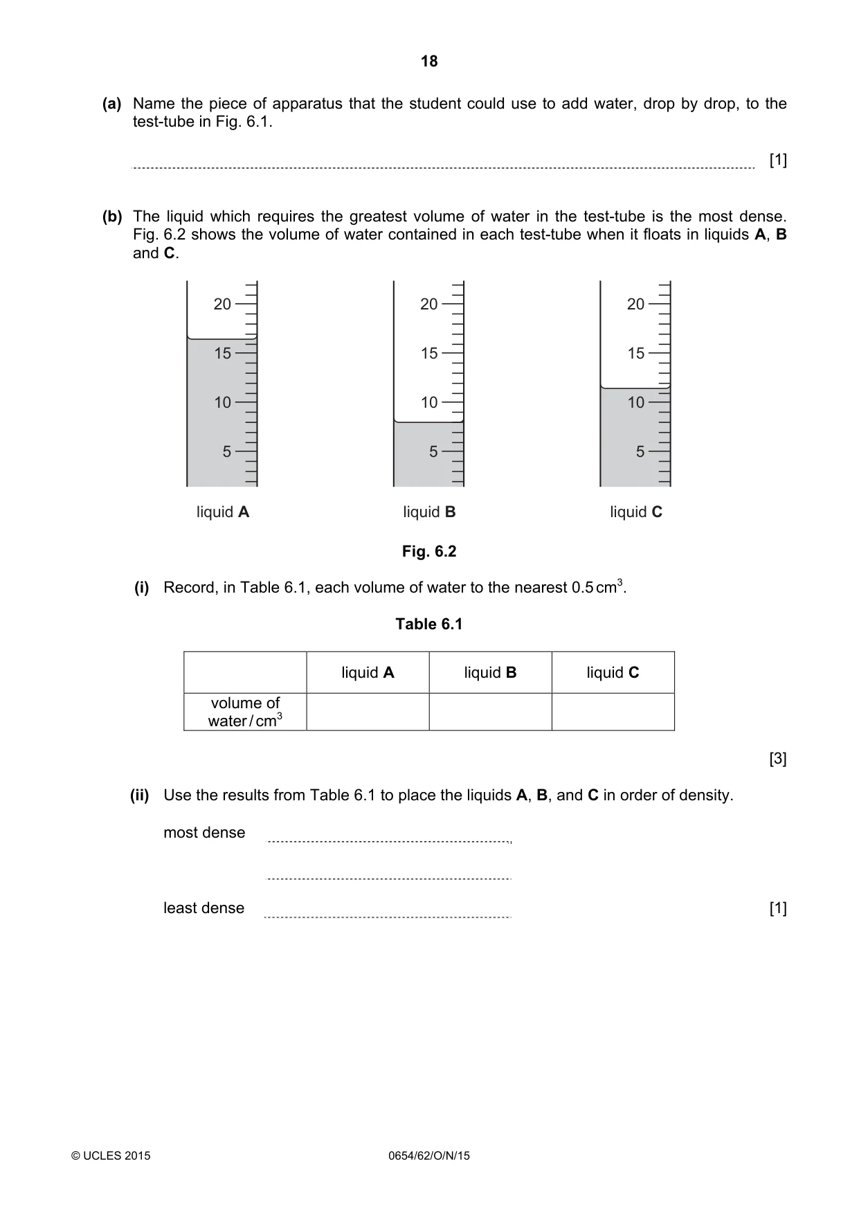 Cambridge IGCSE Sciences - Co-ordinated (Double) 0654 2015 Oct/Nov Paper 6 · Variant 2 question paper, page 18 of 20