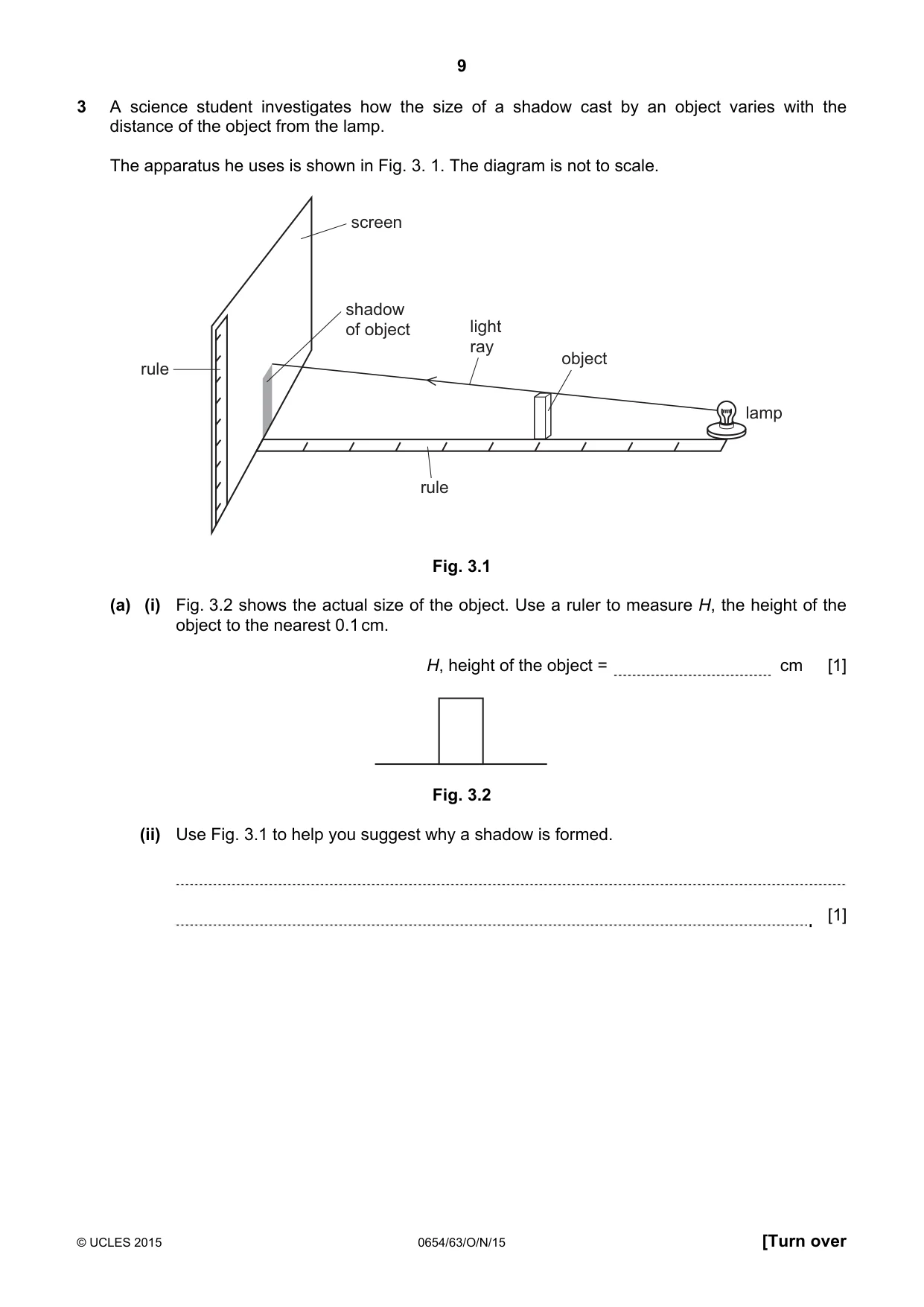 Cambridge IGCSE Sciences - Co-ordinated (Double) 0654 2015 Oct/Nov Paper 6 · Variant 3 question paper, page 9 of 20