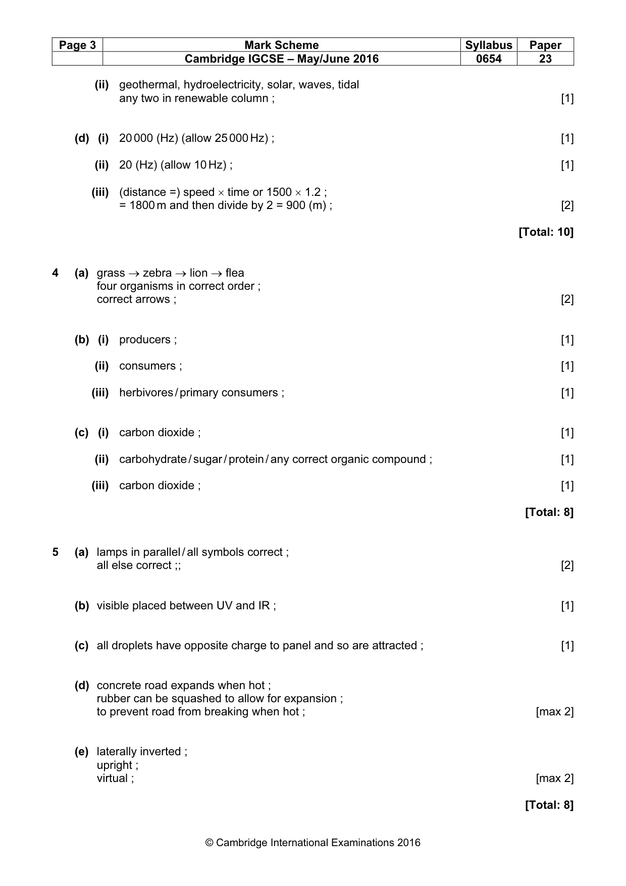 Mark scheme, page 3 of 7
