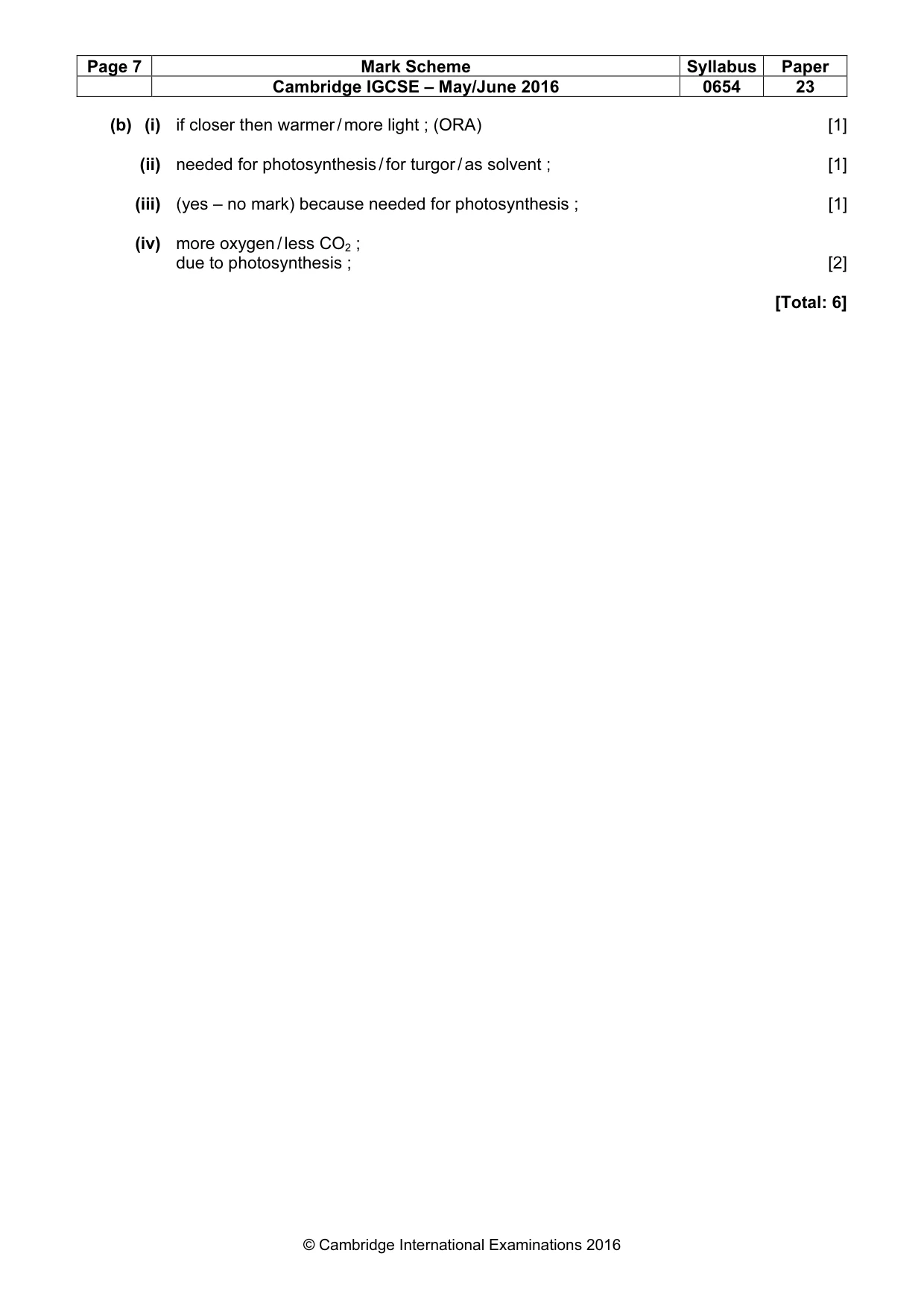 Mark scheme, page 7 of 7