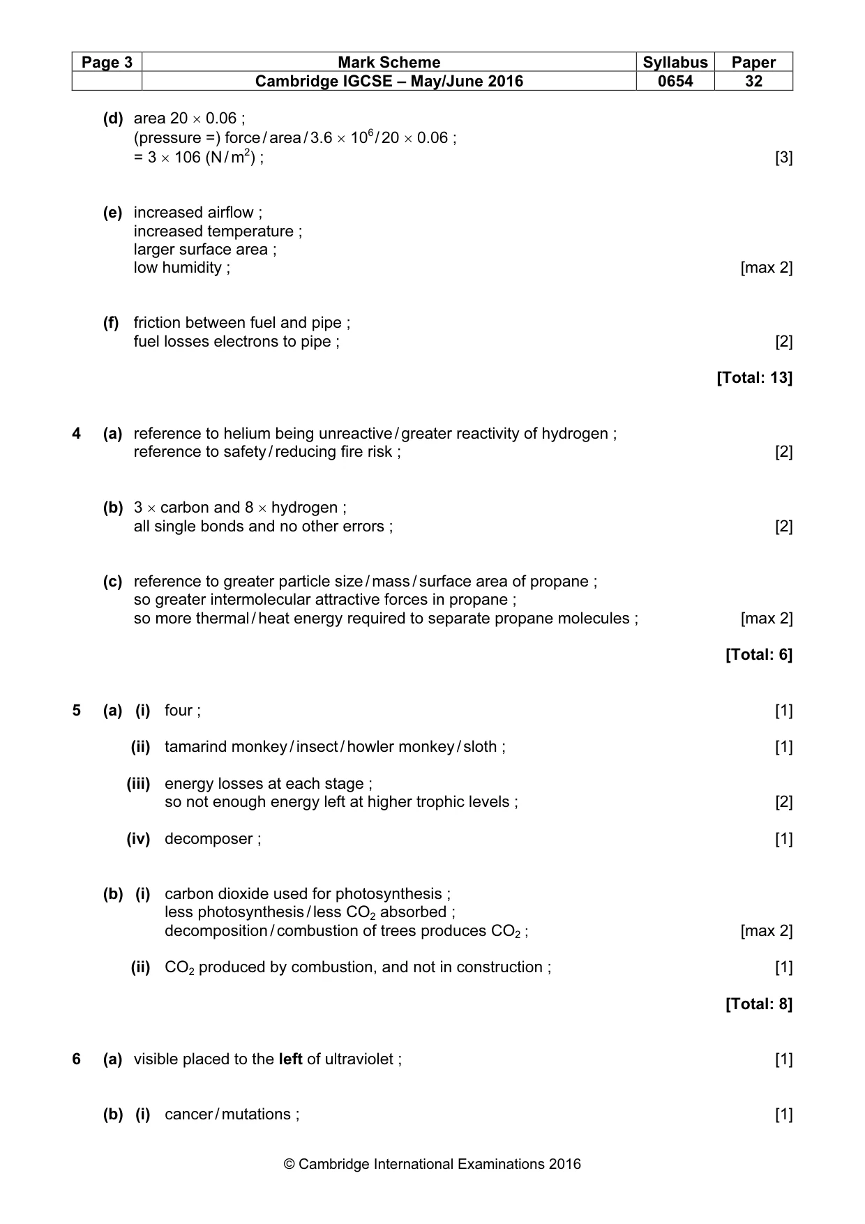 Mark scheme, page 3 of 7