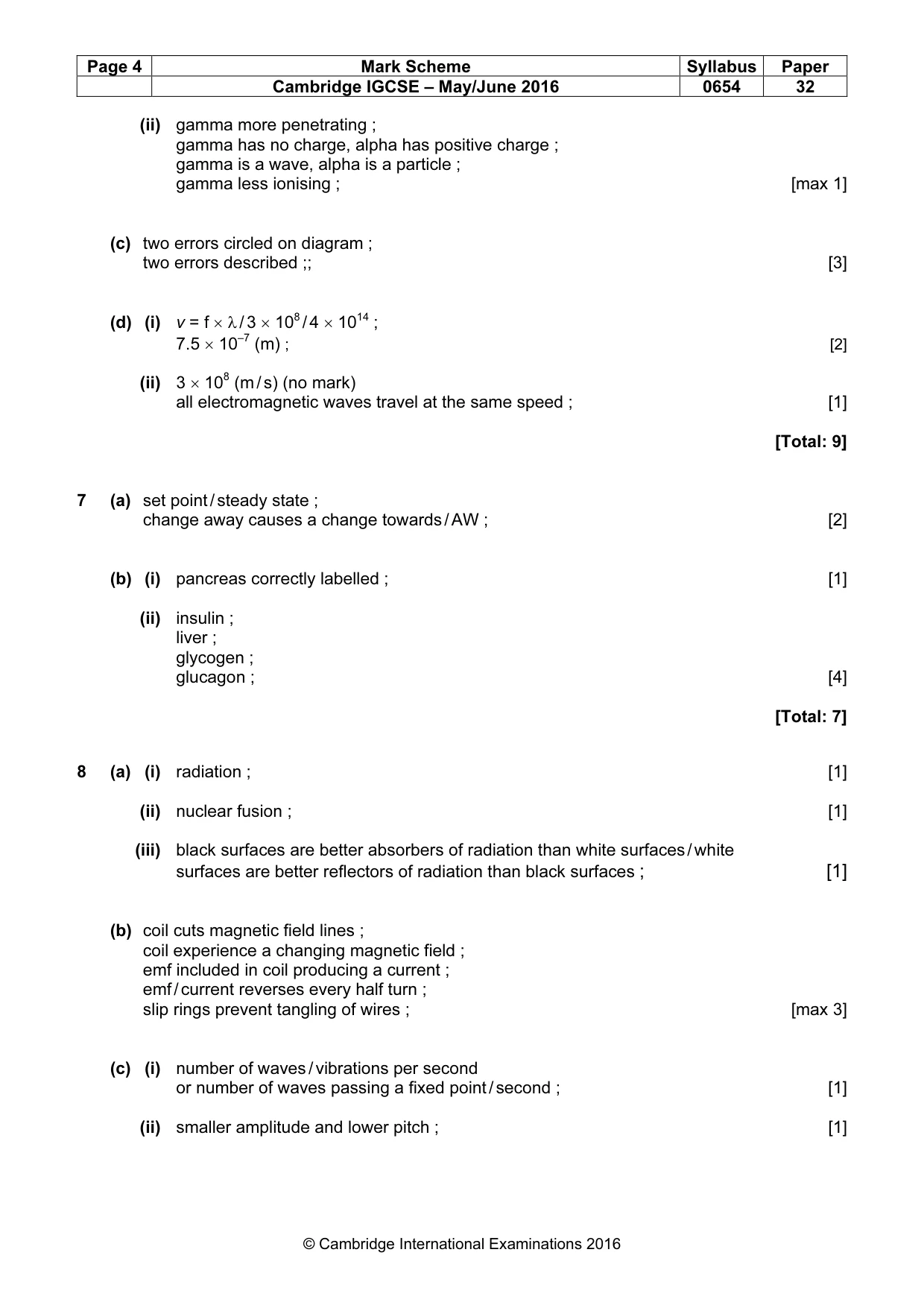 Mark scheme, page 4 of 7