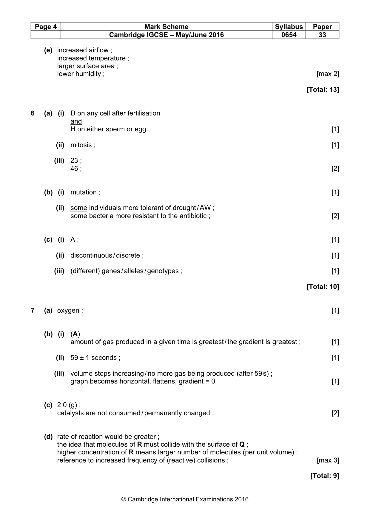 Mark scheme, page 4 of 7