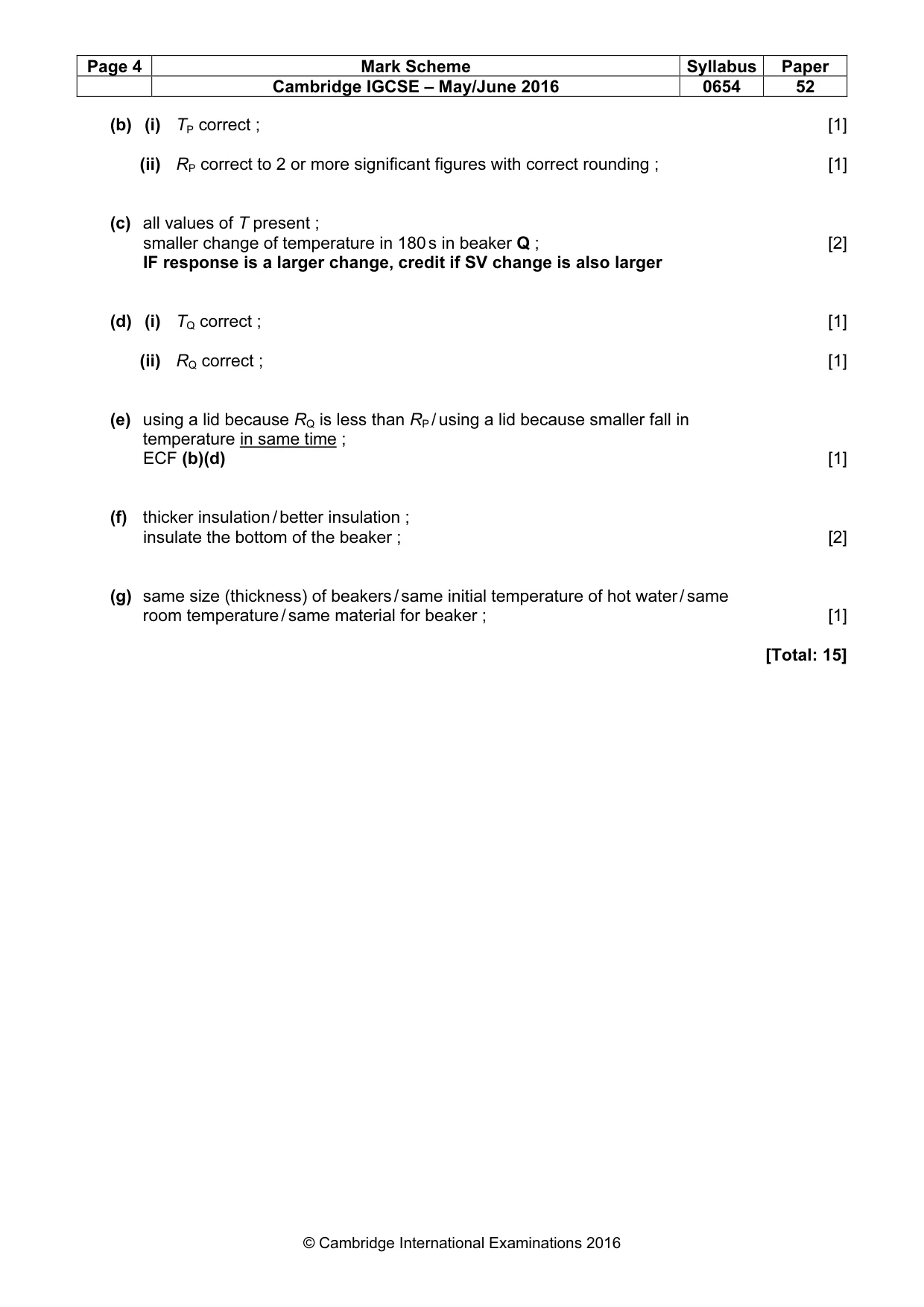 Mark scheme, page 4 of 4