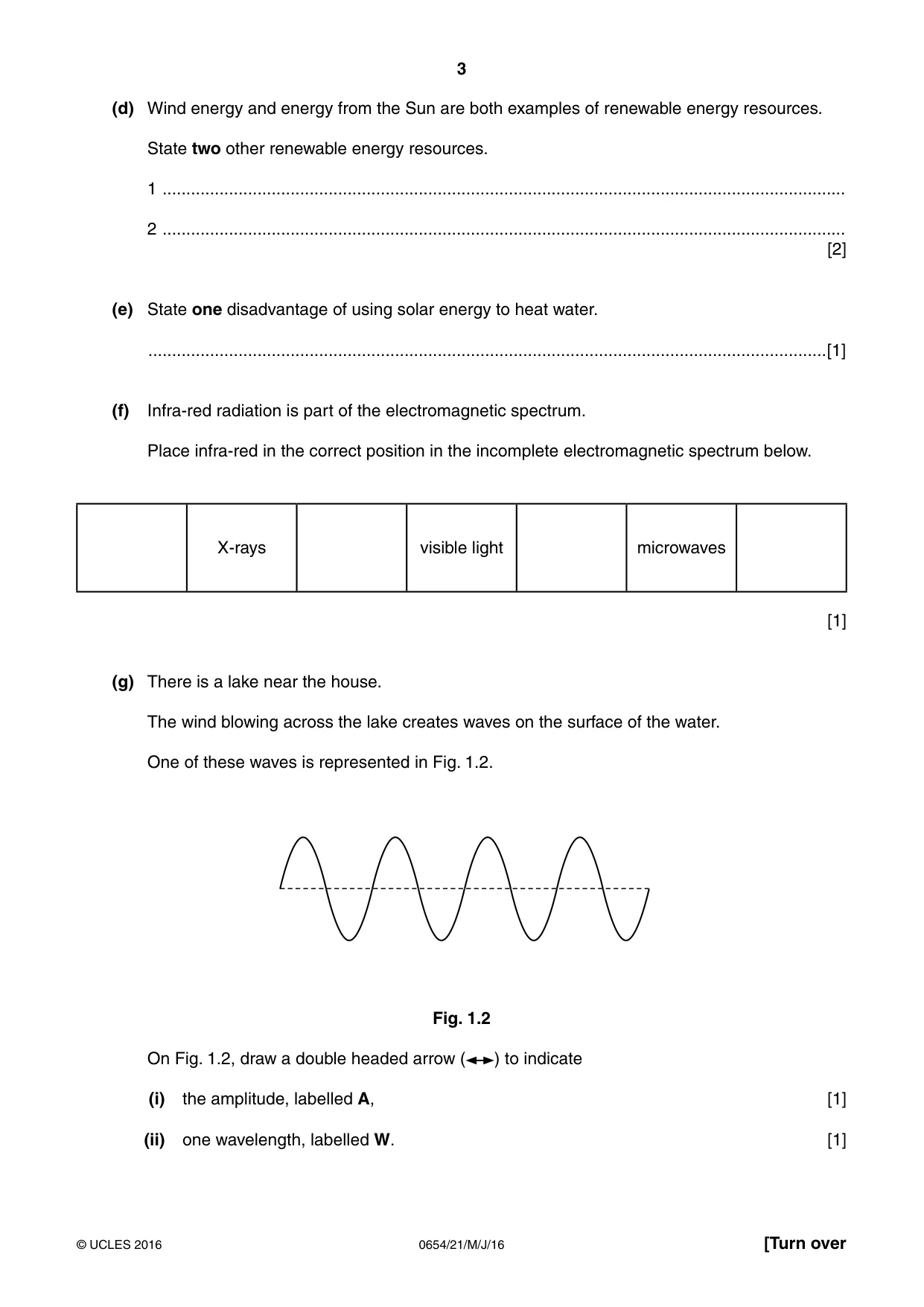 Cambridge IGCSE Sciences - Co-ordinated (Double) 0654 2016 May/June Paper 2 · Variant 1 question paper, page 3 of 28