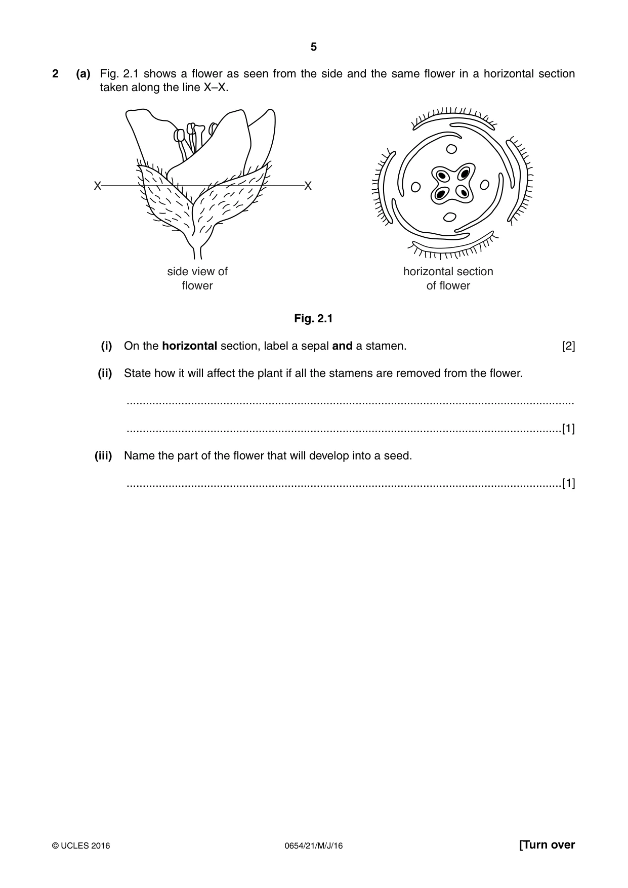 Cambridge IGCSE Sciences - Co-ordinated (Double) 0654 2016 May/June Paper 2 · Variant 1 question paper, page 5 of 28