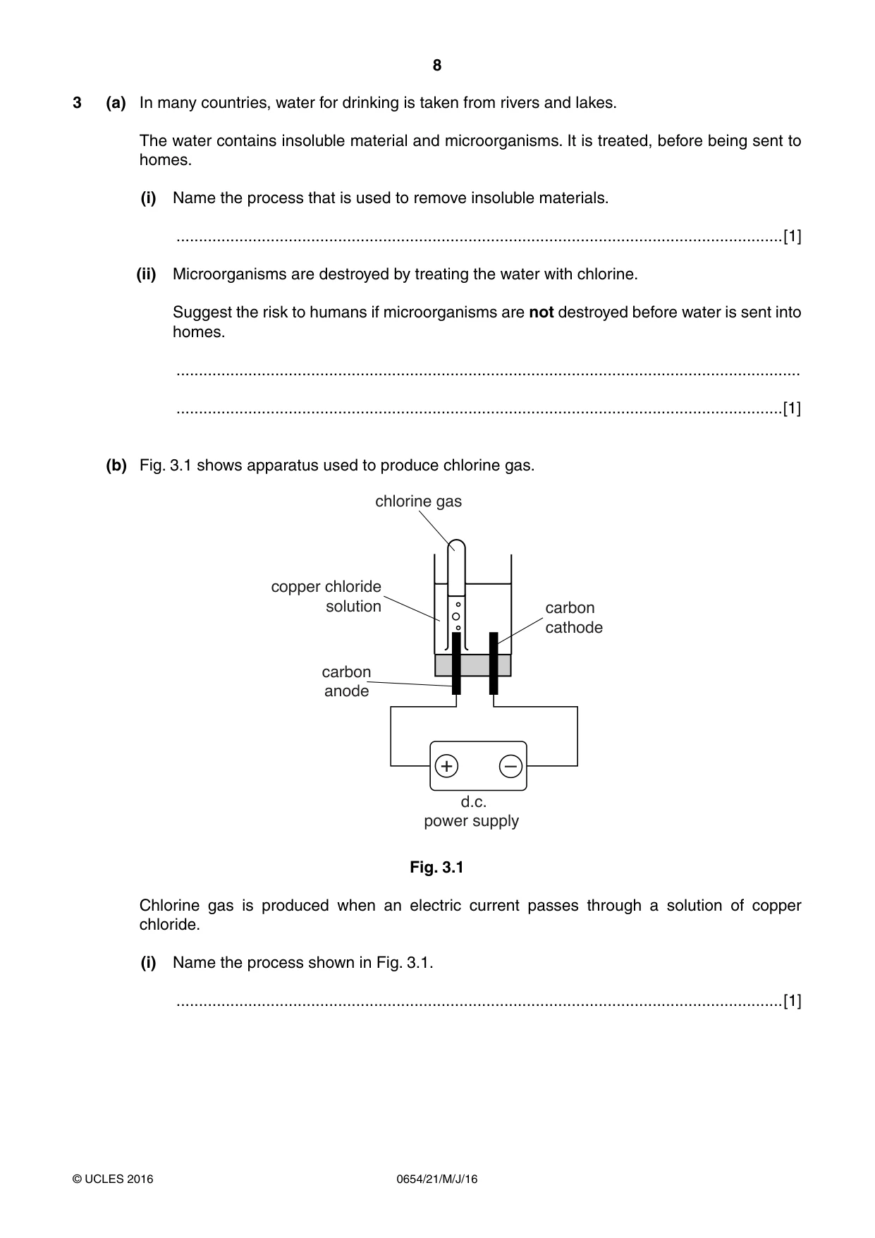 Cambridge IGCSE Sciences - Co-ordinated (Double) 0654 2016 May/June Paper 2 · Variant 1 question paper, page 8 of 28