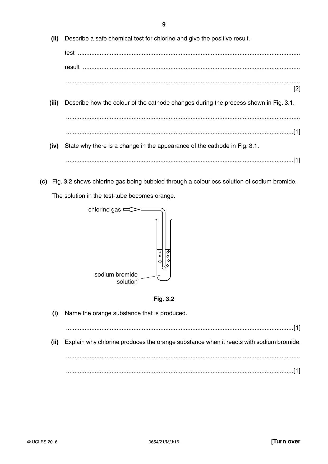 Cambridge IGCSE Sciences - Co-ordinated (Double) 0654 2016 May/June Paper 2 · Variant 1 question paper, page 9 of 28