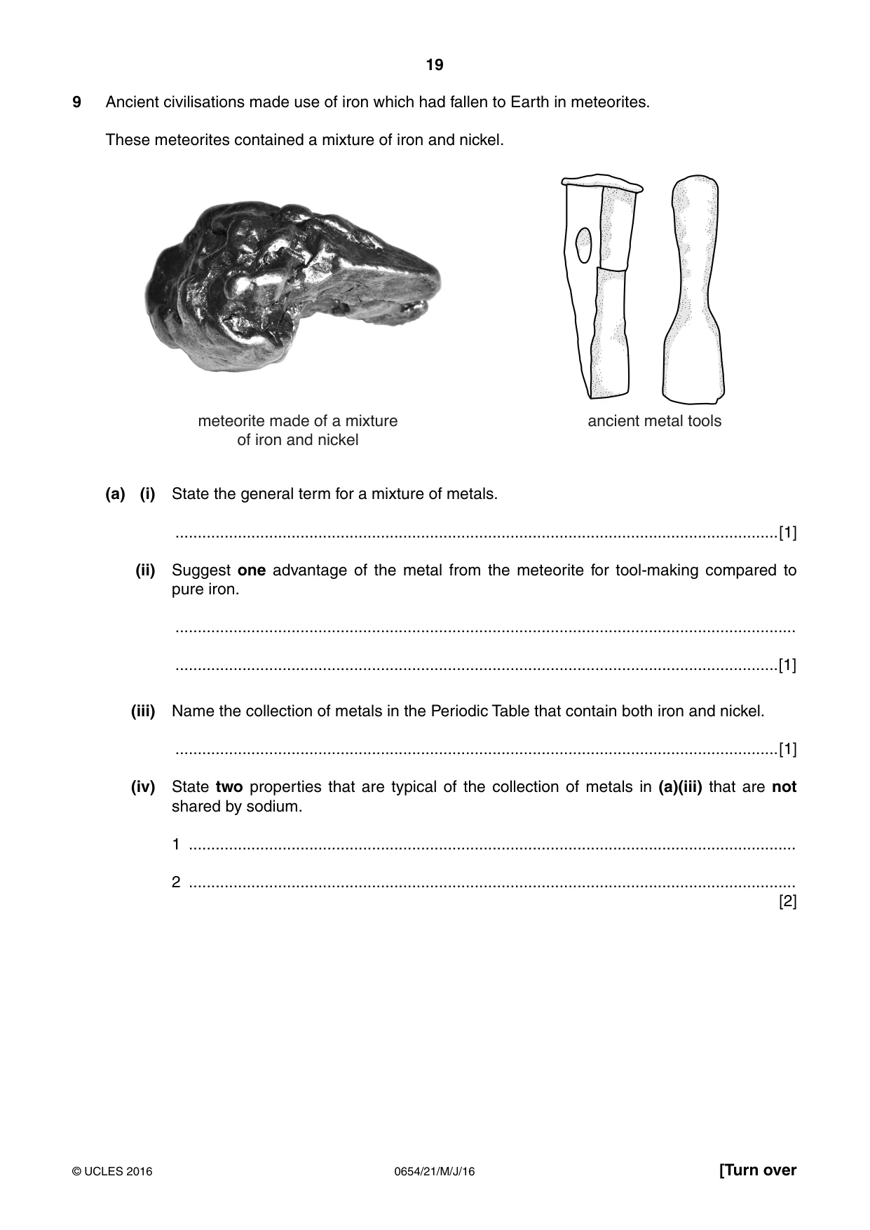 Cambridge IGCSE Sciences - Co-ordinated (Double) 0654 2016 May/June Paper 2 · Variant 1 question paper, page 19 of 28