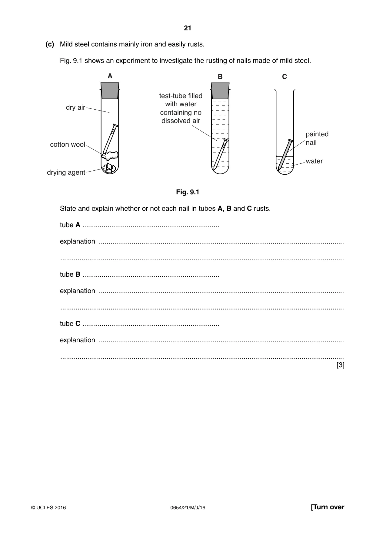 Cambridge IGCSE Sciences - Co-ordinated (Double) 0654 2016 May/June Paper 2 · Variant 1 question paper, page 21 of 28