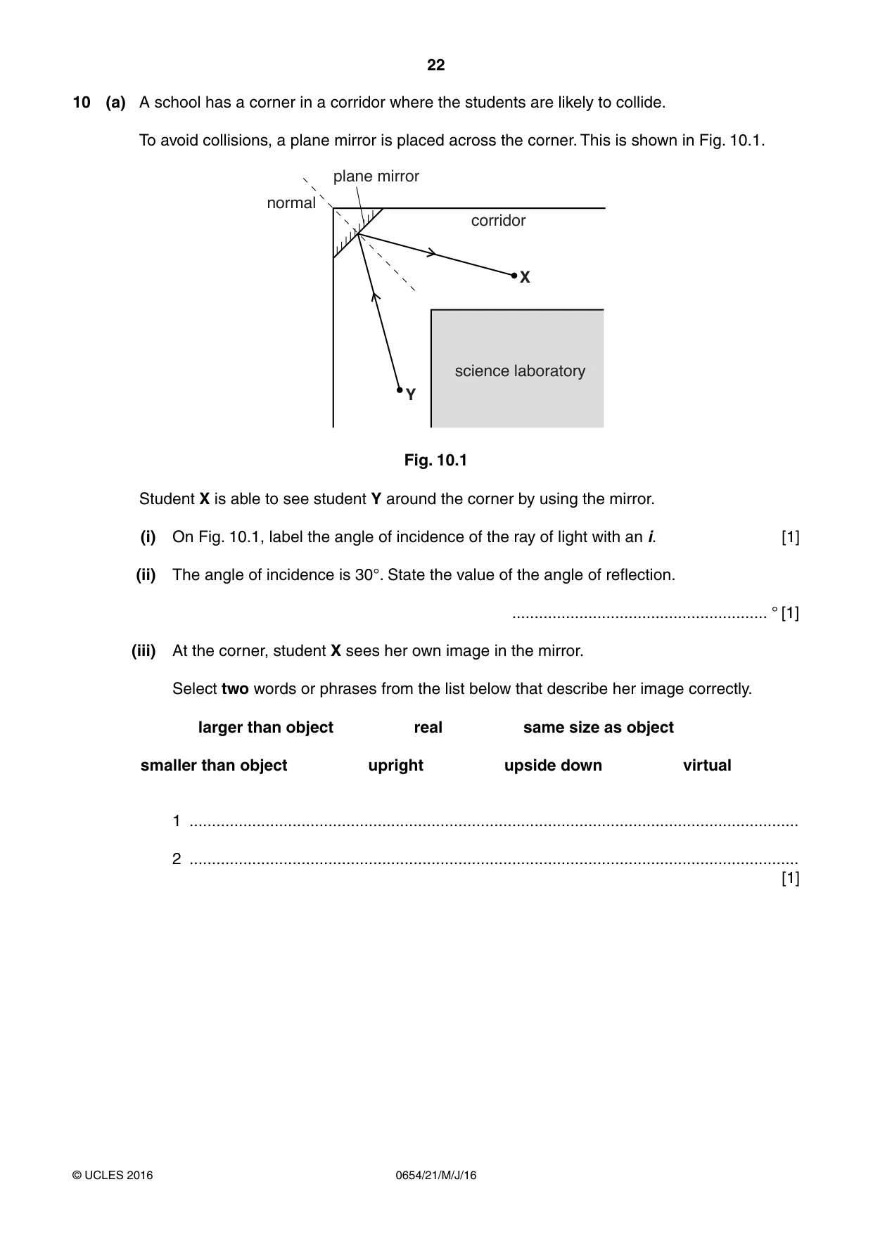 Cambridge IGCSE Sciences - Co-ordinated (Double) 0654 2016 May/June Paper 2 · Variant 1 question paper, page 22 of 28