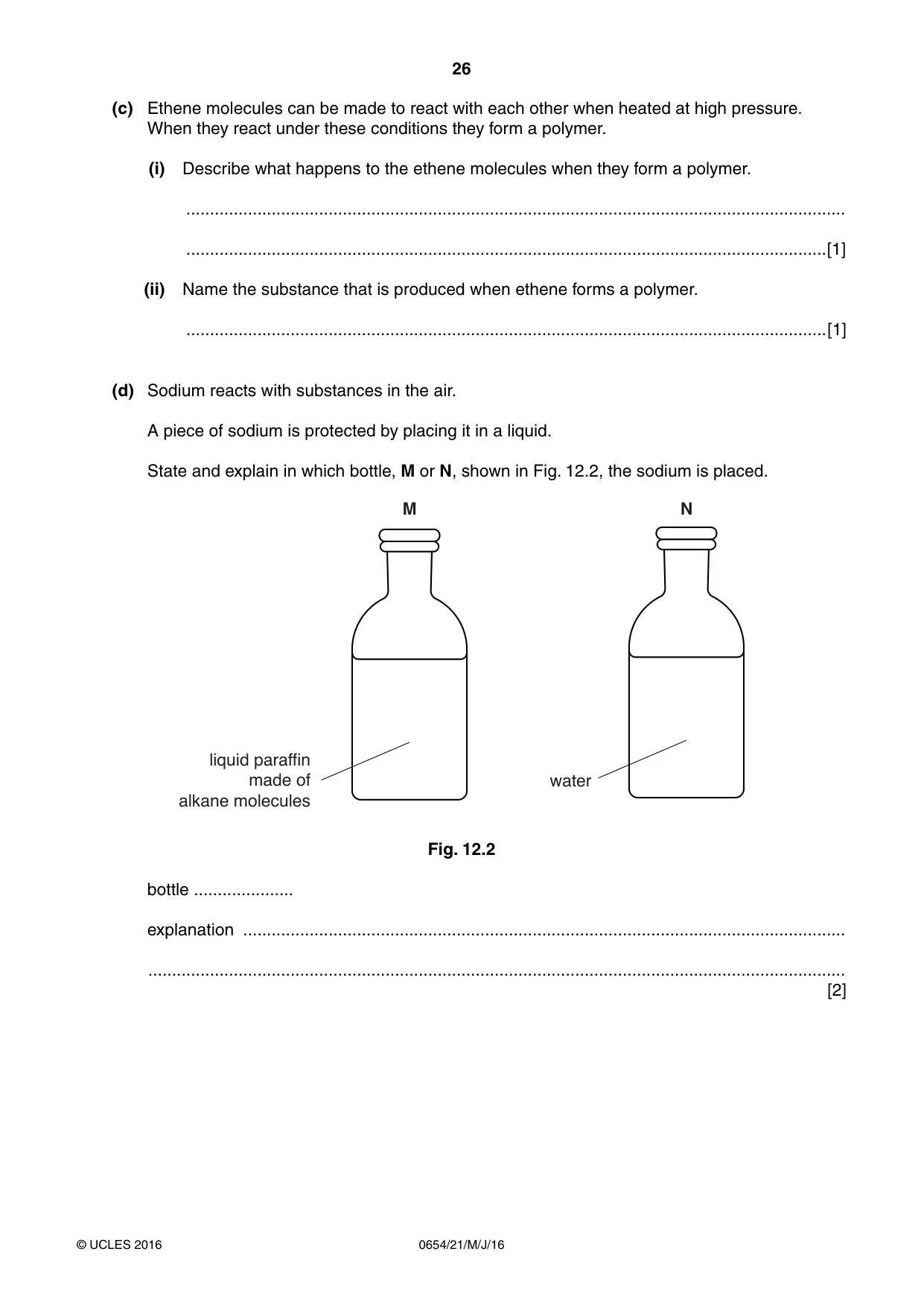 Cambridge IGCSE Sciences - Co-ordinated (Double) 0654 2016 May/June Paper 2 · Variant 1 question paper, page 26 of 28