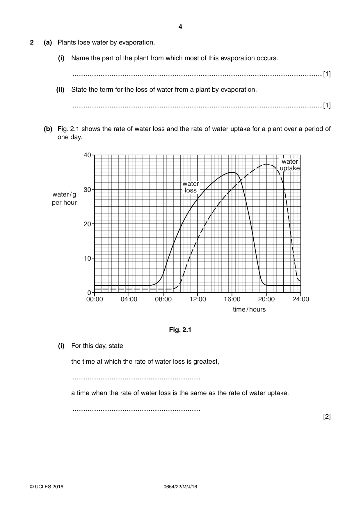 Cambridge IGCSE Sciences - Co-ordinated (Double) 0654 2016 May/June Paper 2 · Variant 2 question paper, page 4 of 32