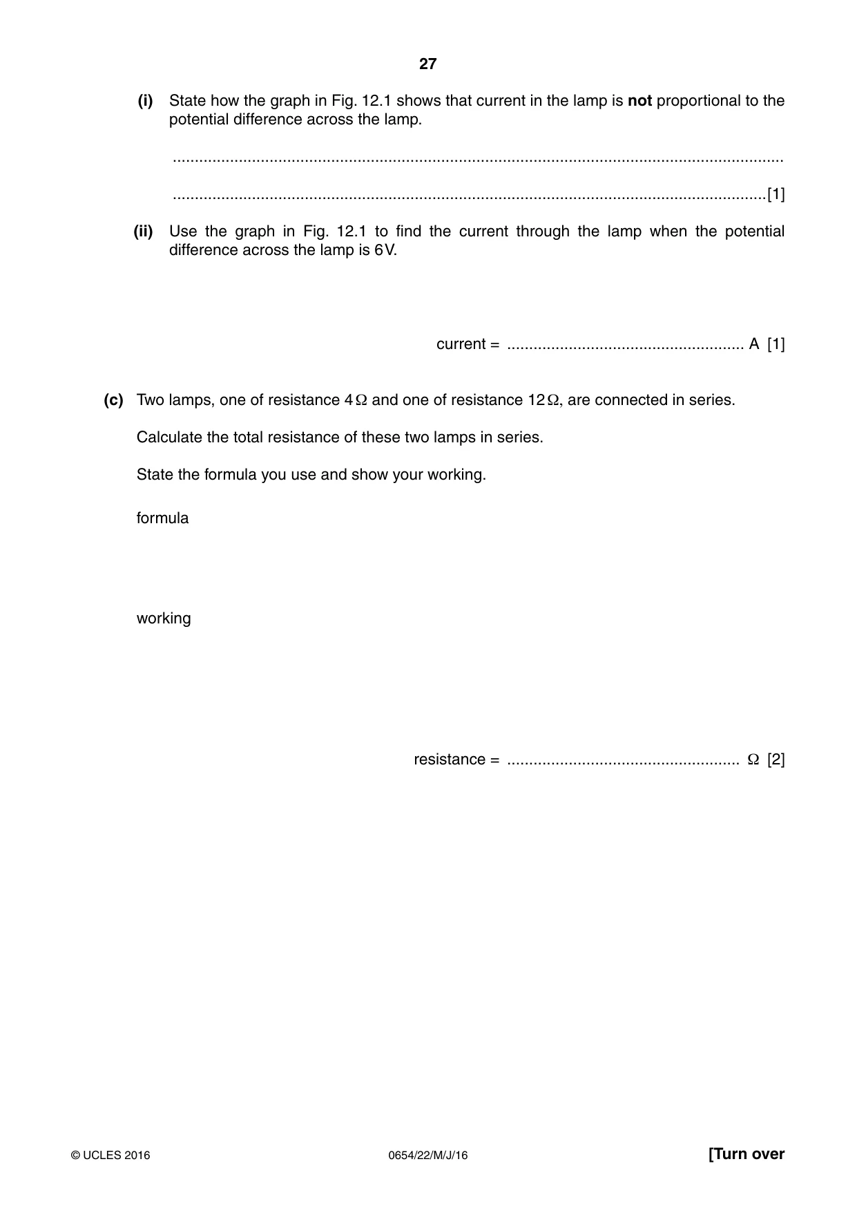Cambridge IGCSE Sciences - Co-ordinated (Double) 0654 2016 May/June Paper 2 · Variant 2 question paper, page 27 of 32