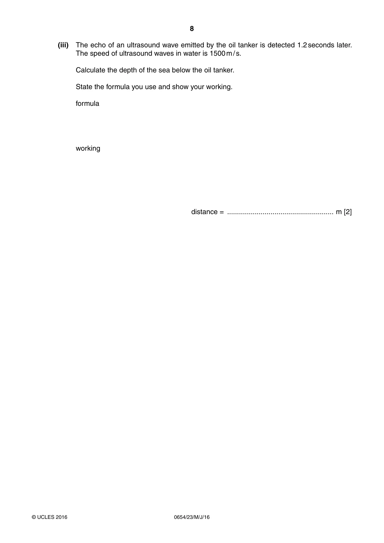 Cambridge IGCSE Sciences - Co-ordinated (Double) 0654 2016 May/June Paper 2 · Variant 3 question paper, page 8 of 32