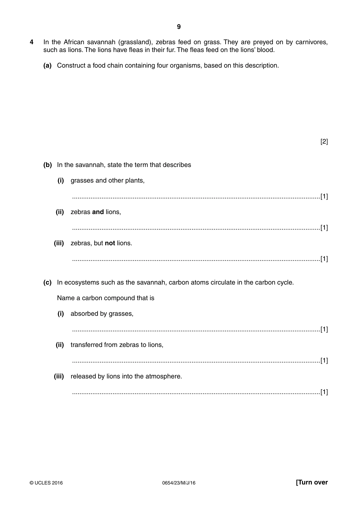 Cambridge IGCSE Sciences - Co-ordinated (Double) 0654 2016 May/June Paper 2 · Variant 3 question paper, page 9 of 32