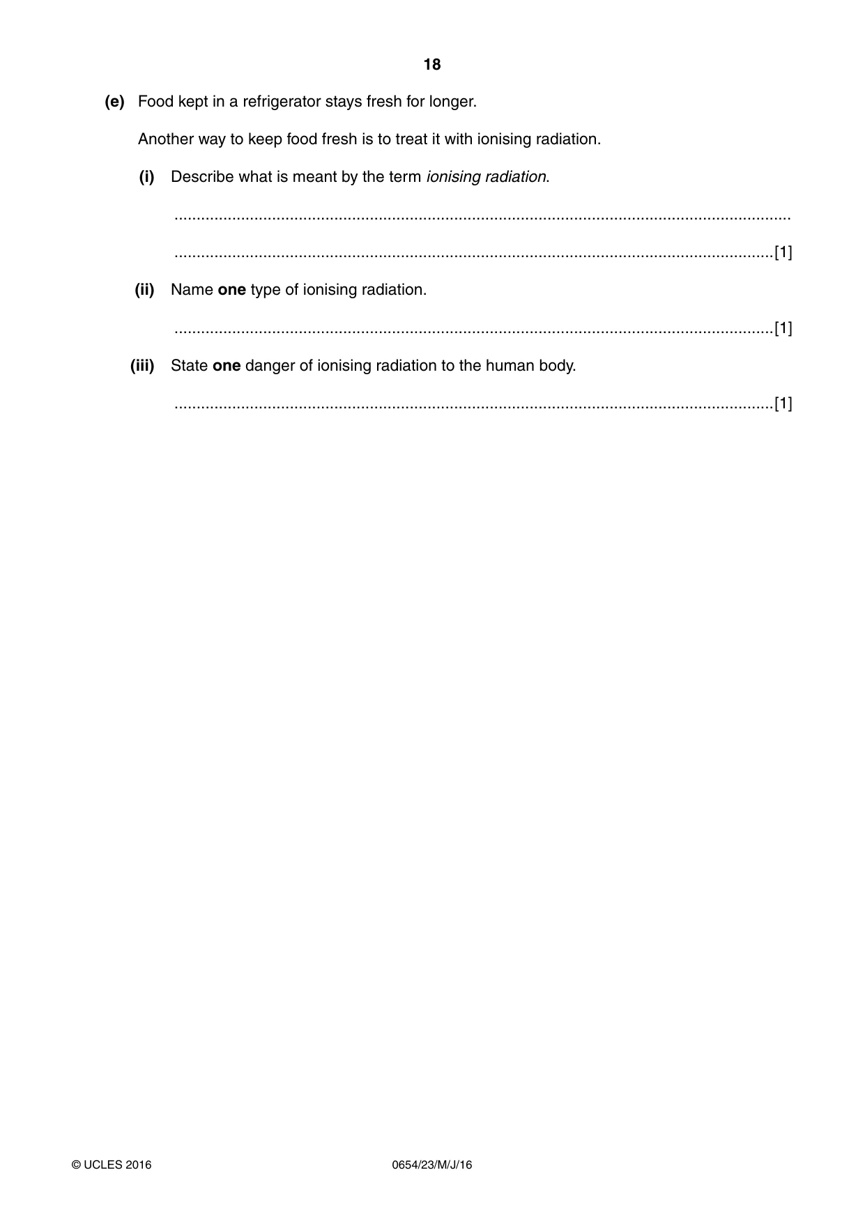 Cambridge IGCSE Sciences - Co-ordinated (Double) 0654 2016 May/June Paper 2 · Variant 3 question paper, page 18 of 32