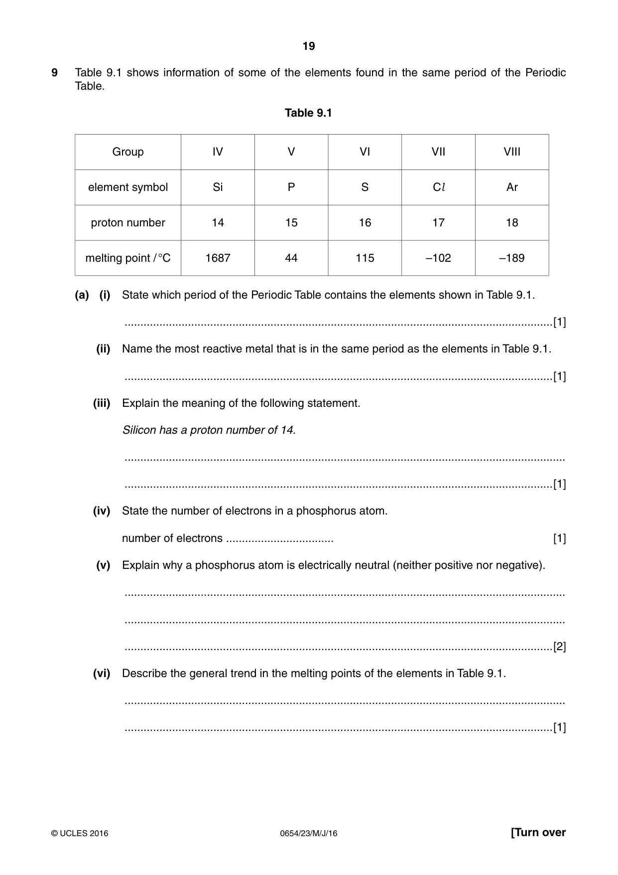 Cambridge IGCSE Sciences - Co-ordinated (Double) 0654 2016 May/June Paper 2 · Variant 3 question paper, page 19 of 32
