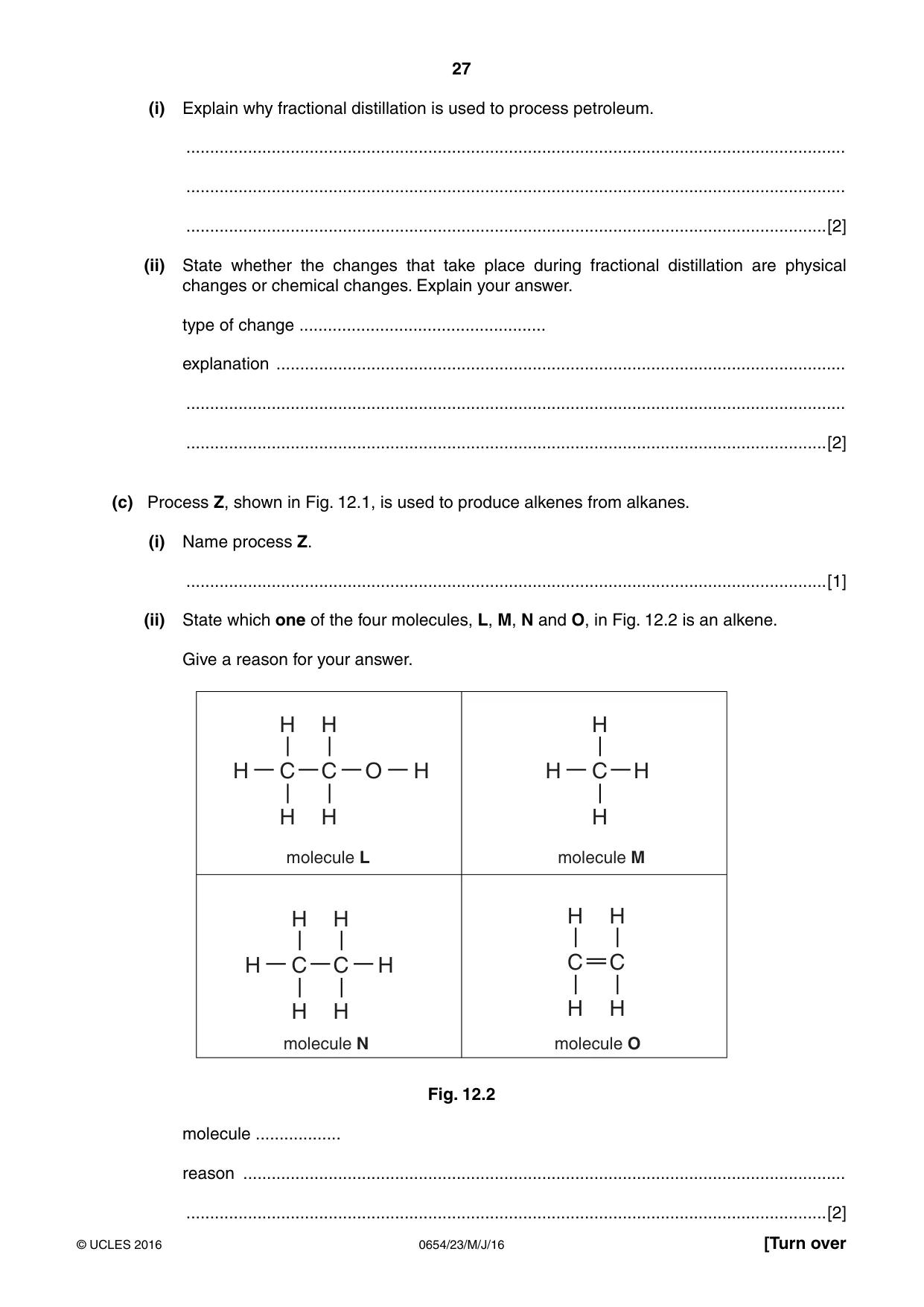 Cambridge IGCSE Sciences - Co-ordinated (Double) 0654 2016 May/June Paper 2 · Variant 3 question paper, page 27 of 32