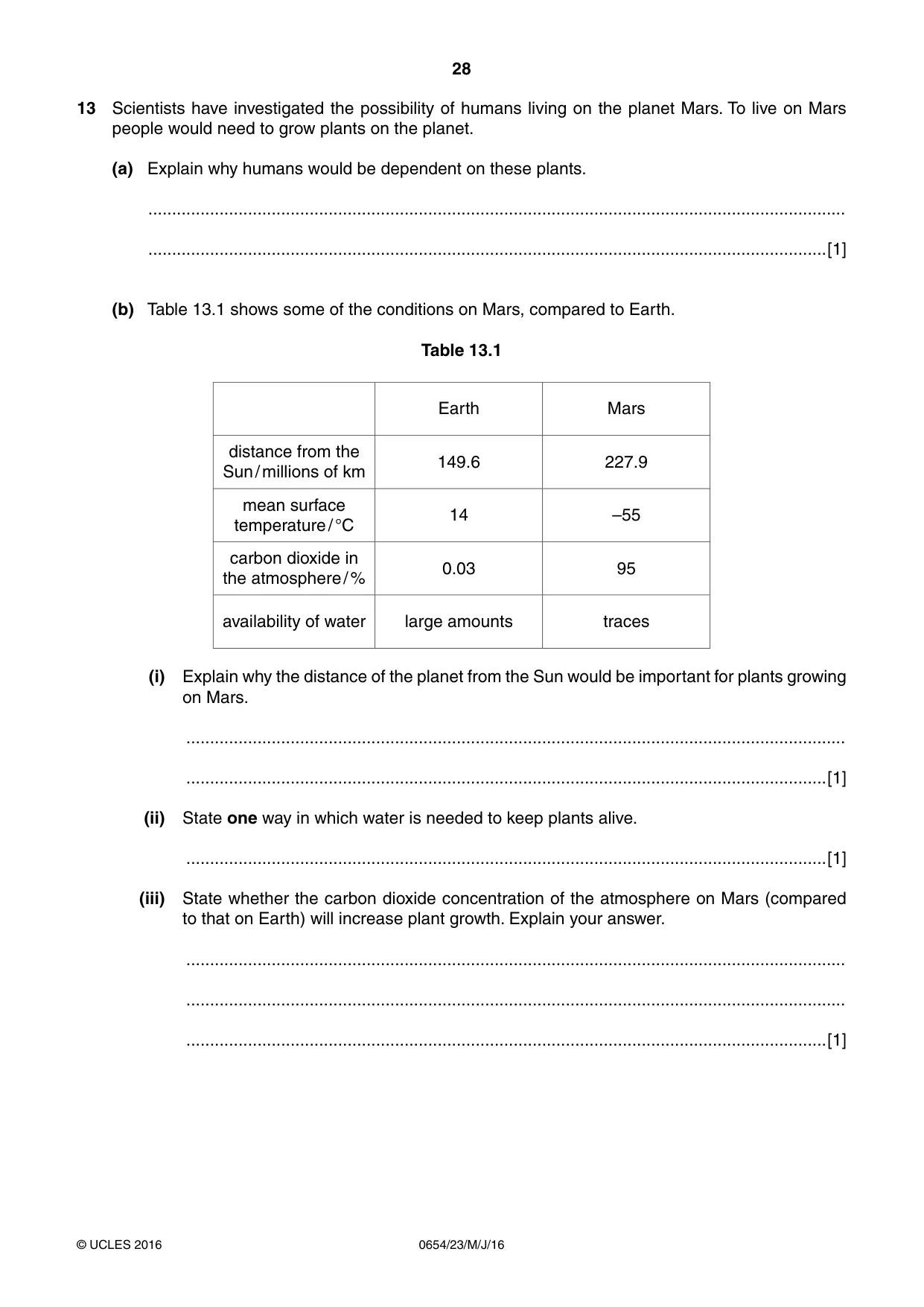 Cambridge IGCSE Sciences - Co-ordinated (Double) 0654 2016 May/June Paper 2 · Variant 3 question paper, page 28 of 32