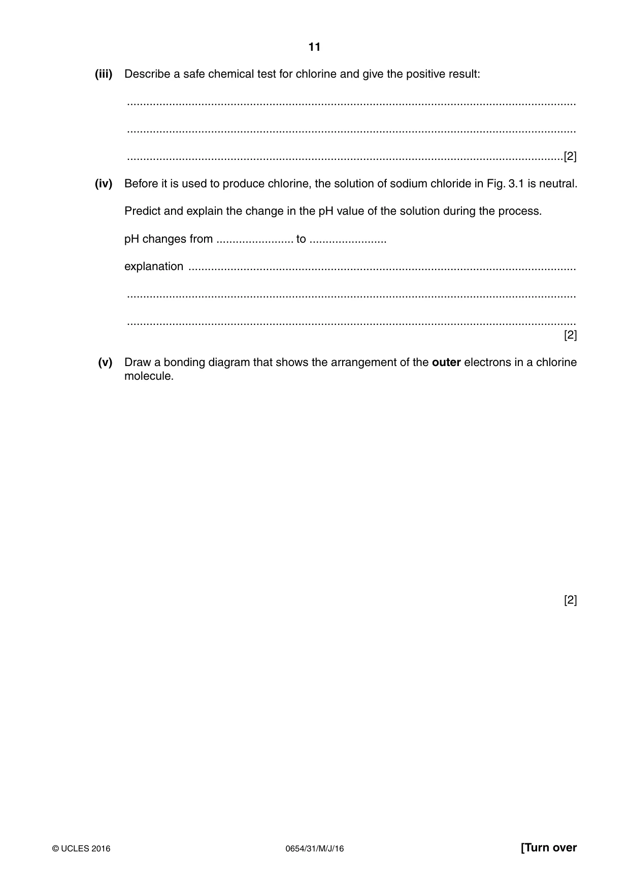 Cambridge IGCSE Sciences - Co-ordinated (Double) 0654 2016 May/June Paper 3 · Variant 1 question paper, page 11 of 32