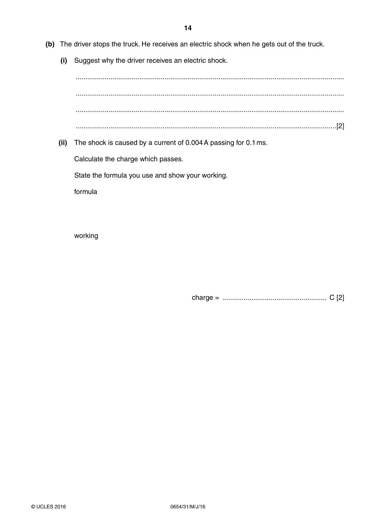 Cambridge IGCSE Sciences - Co-ordinated (Double) 0654 2016 May/June Paper 3 · Variant 1 question paper, page 14 of 32