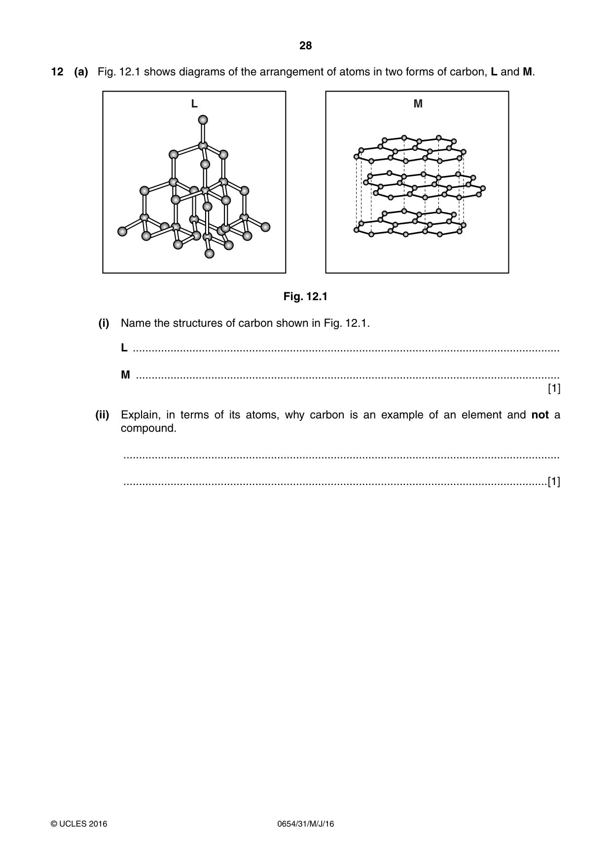 Cambridge IGCSE Sciences - Co-ordinated (Double) 0654 2016 May/June Paper 3 · Variant 1 question paper, page 28 of 32