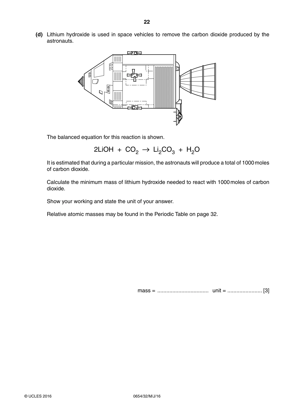 Cambridge IGCSE Sciences - Co-ordinated (Double) 0654 2016 May/June Paper 3 · Variant 2 question paper, page 22 of 32