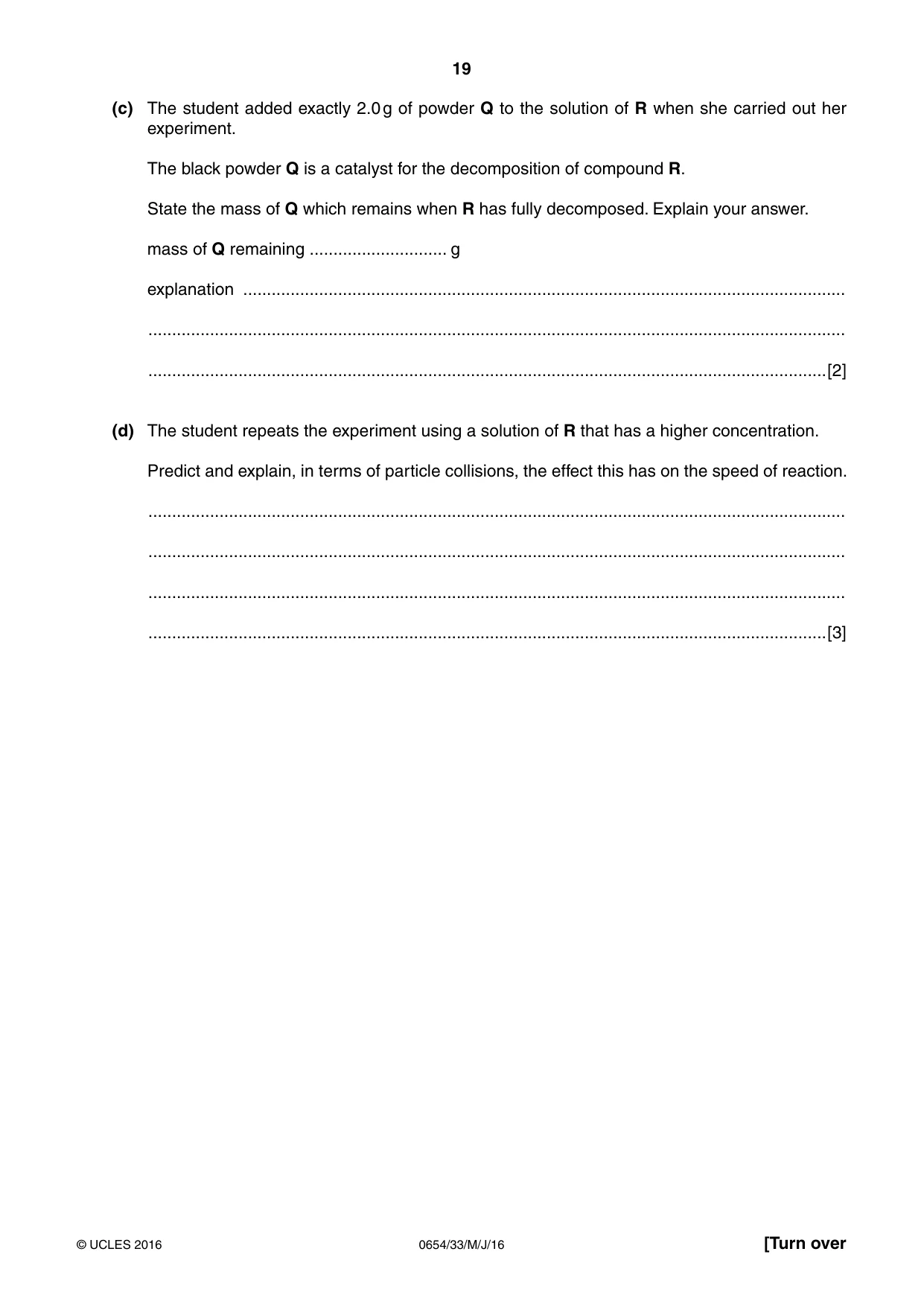 Cambridge IGCSE Sciences - Co-ordinated (Double) 0654 2016 May/June Paper 3 · Variant 3 question paper, page 19 of 36
