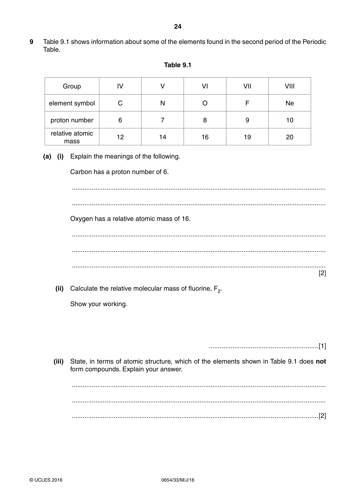 Cambridge IGCSE Sciences - Co-ordinated (Double) 0654 2016 May/June Paper 3 · Variant 3 question paper, page 24 of 36