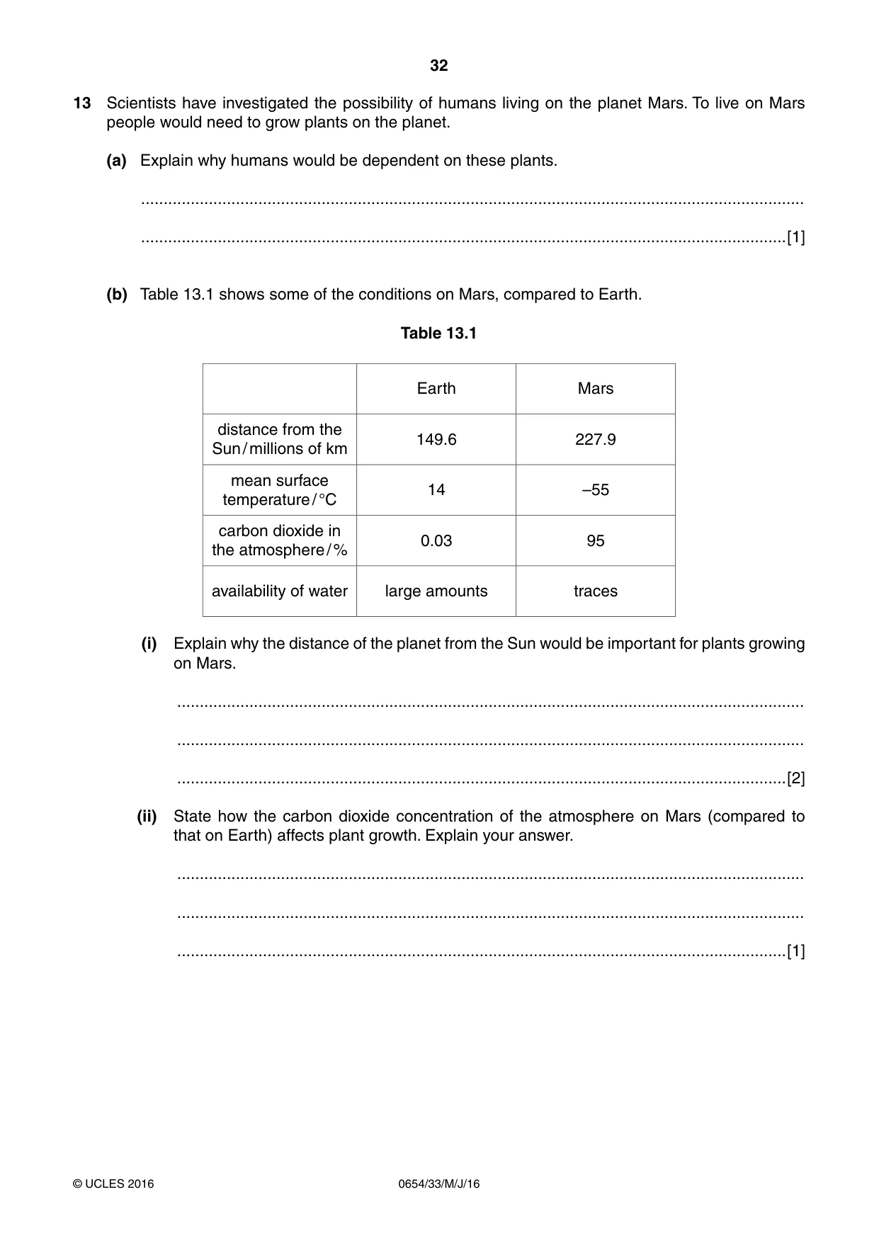 Cambridge IGCSE Sciences - Co-ordinated (Double) 0654 2016 May/June Paper 3 · Variant 3 question paper, page 32 of 36