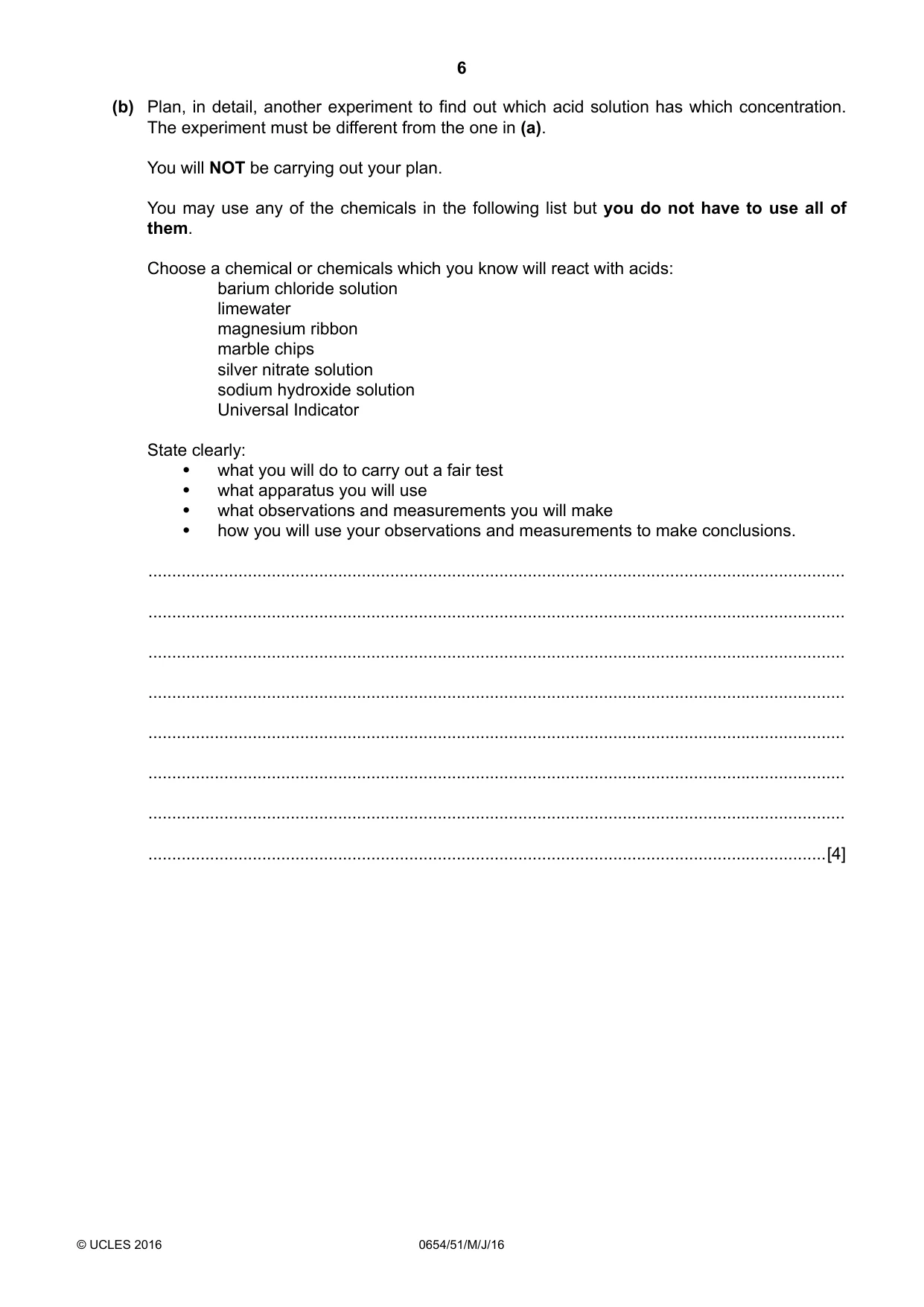 Cambridge IGCSE Sciences - Co-ordinated (Double) 0654 2016 May/June Paper 5 · Variant 1 question paper, page 6 of 12