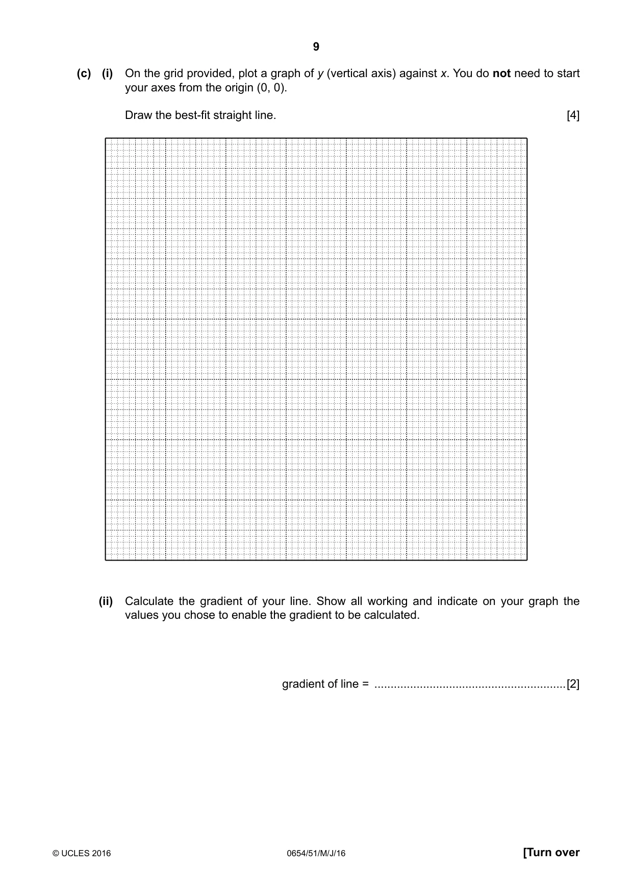 Cambridge IGCSE Sciences - Co-ordinated (Double) 0654 2016 May/June Paper 5 · Variant 1 question paper, page 9 of 12
