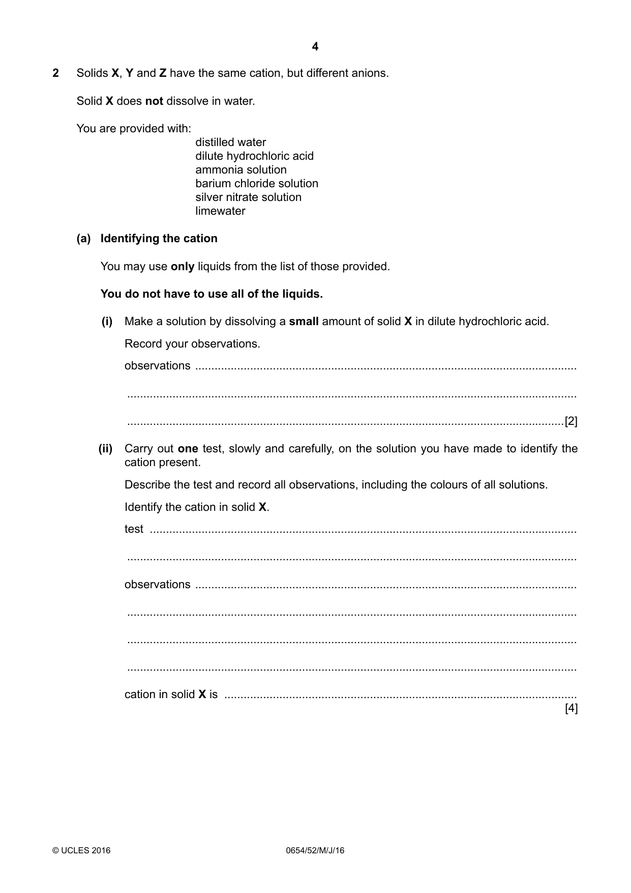 Cambridge IGCSE Sciences - Co-ordinated (Double) 0654 2016 May/June Paper 5 · Variant 2 question paper, page 4 of 12