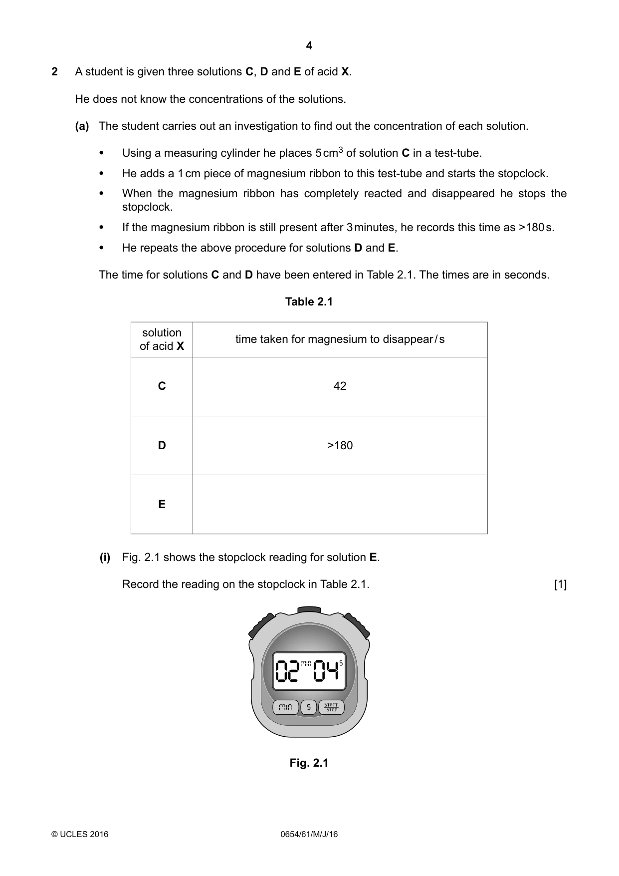 Cambridge IGCSE Sciences - Co-ordinated (Double) 0654 2016 May/June Paper 6 · Variant 1 question paper, page 4 of 20