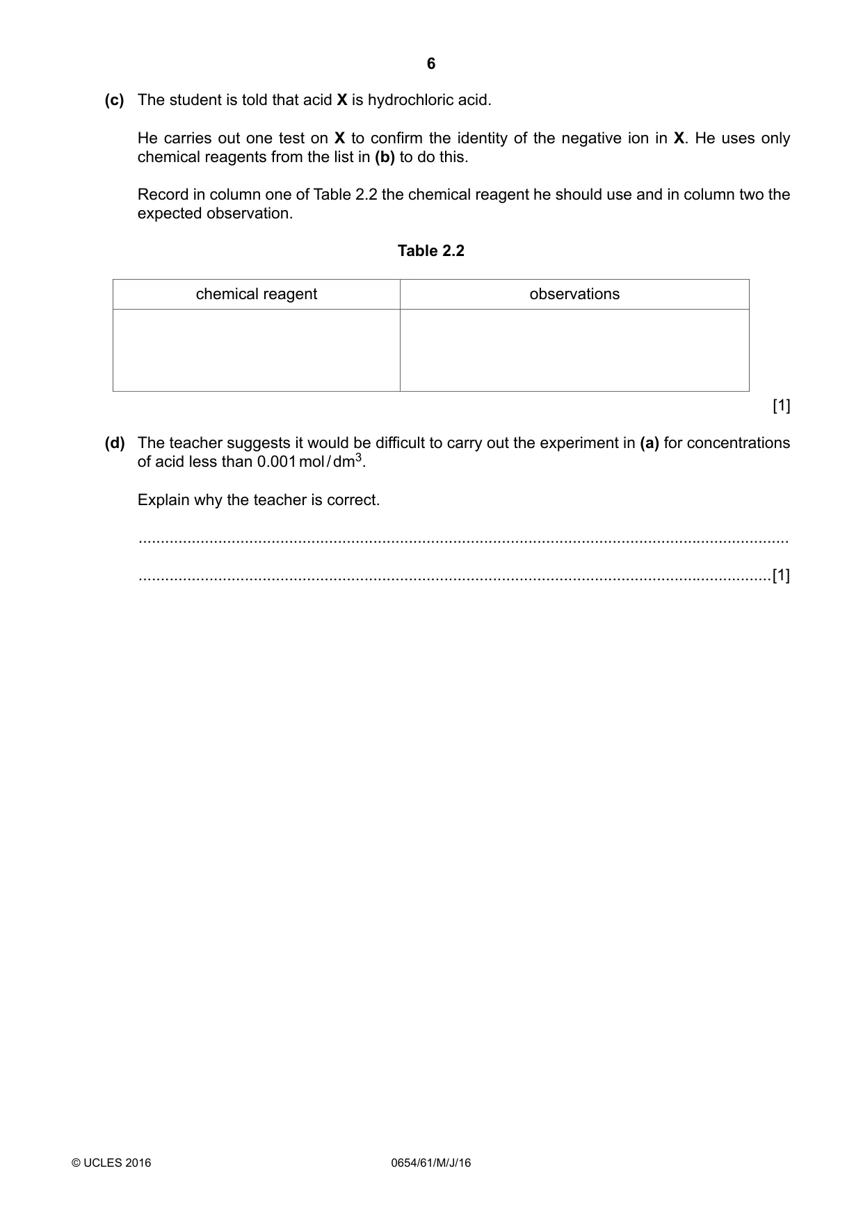 Cambridge IGCSE Sciences - Co-ordinated (Double) 0654 2016 May/June Paper 6 · Variant 1 question paper, page 6 of 20