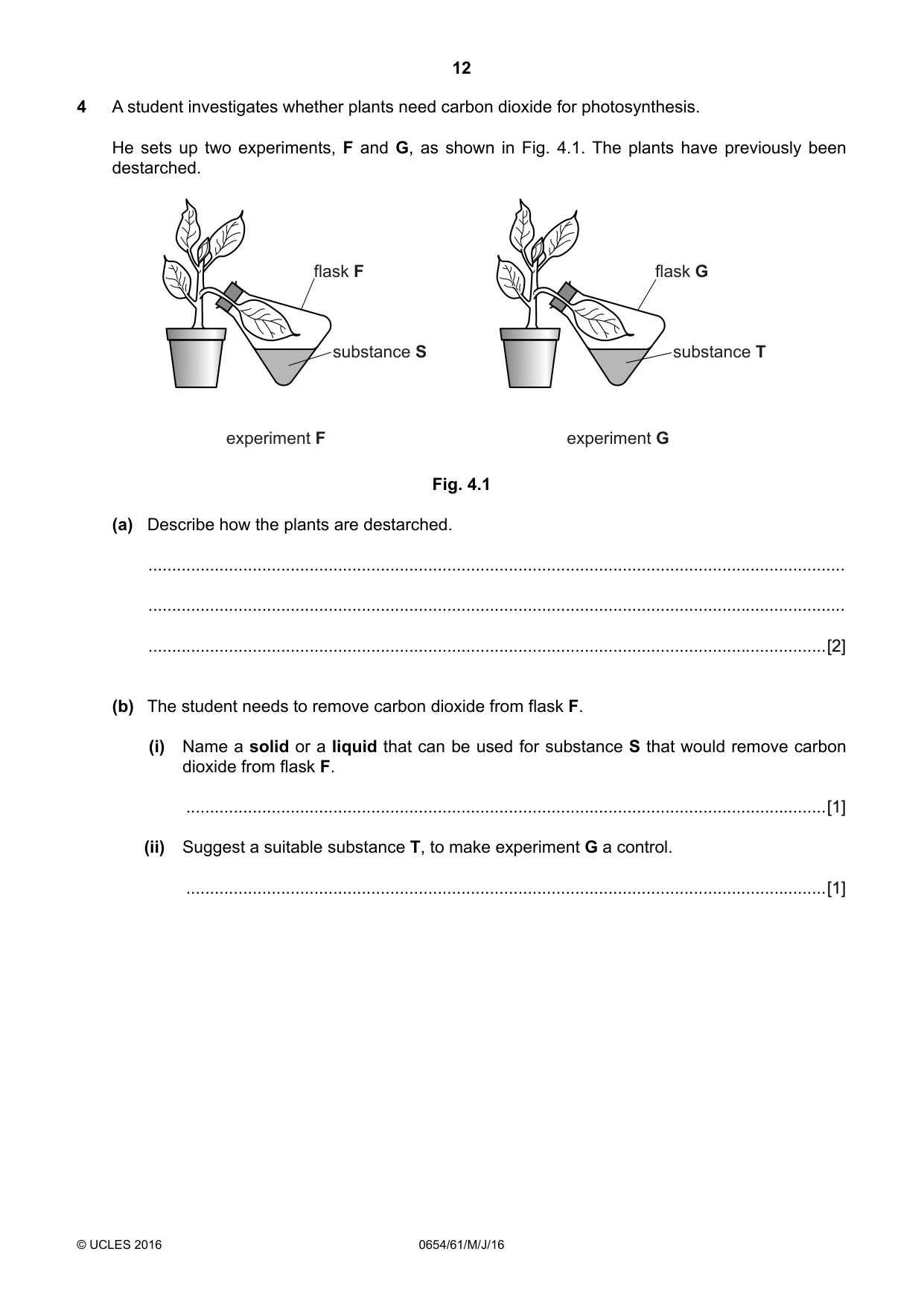 Cambridge IGCSE Sciences - Co-ordinated (Double) 0654 2016 May/June Paper 6 · Variant 1 question paper, page 12 of 20