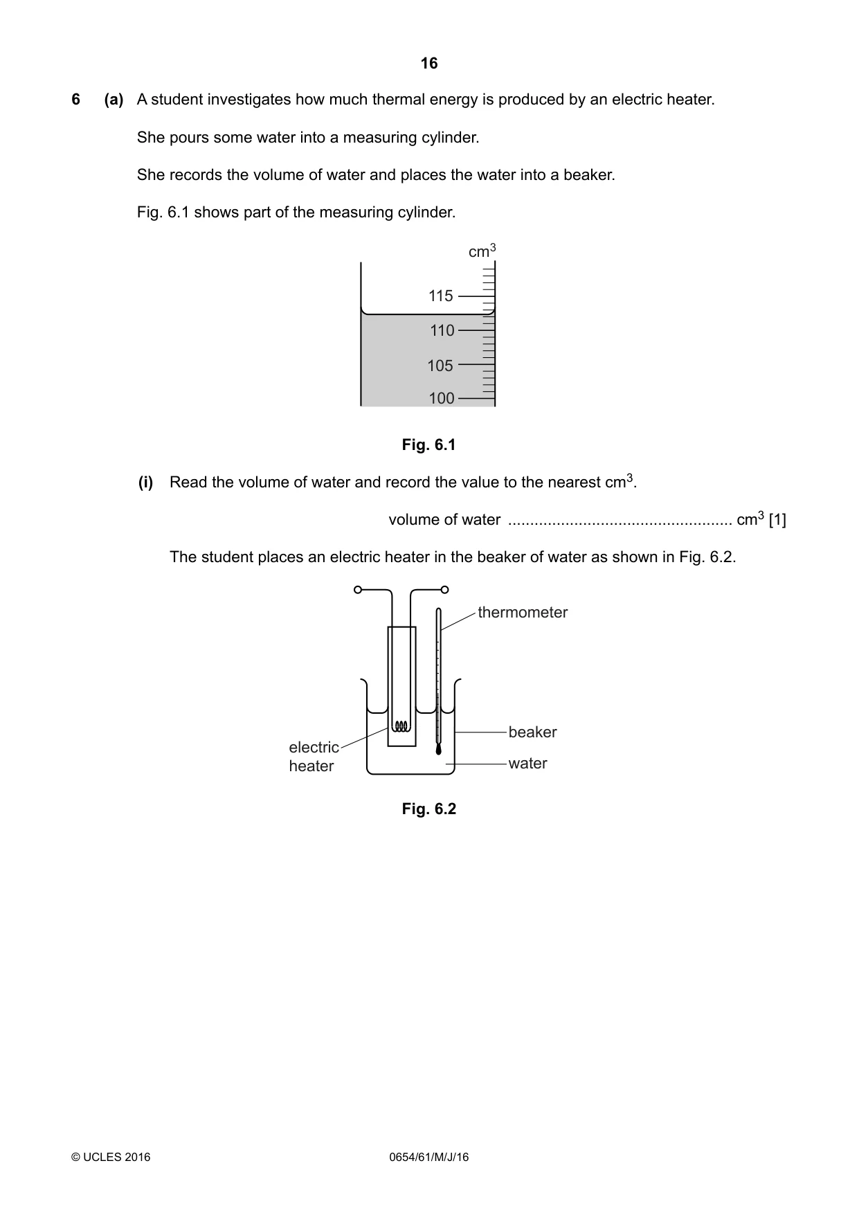 Cambridge IGCSE Sciences - Co-ordinated (Double) 0654 2016 May/June Paper 6 · Variant 1 question paper, page 16 of 20