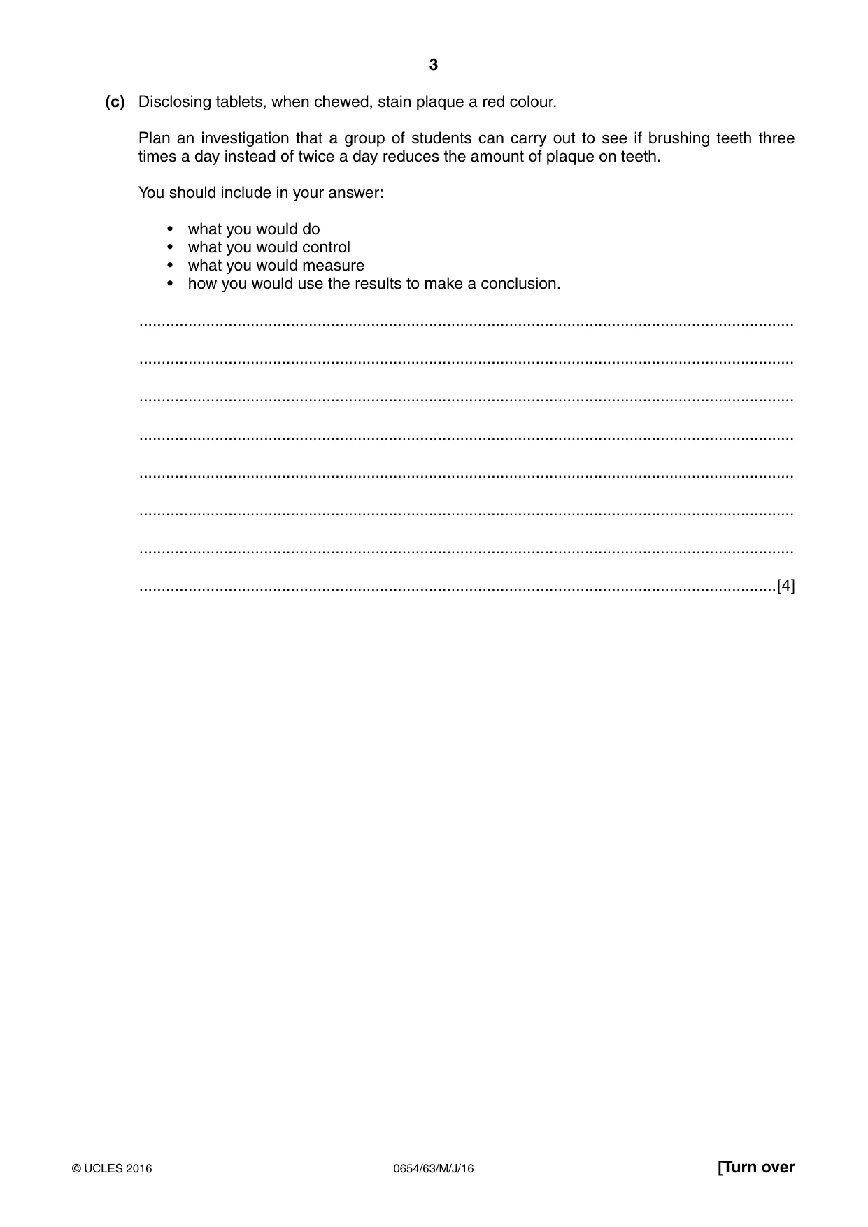 Cambridge IGCSE Sciences - Co-ordinated (Double) 0654 2016 May/June Paper 6 · Variant 3 question paper, page 3 of 20