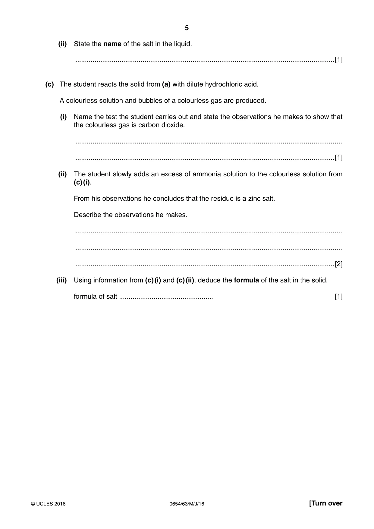 Cambridge IGCSE Sciences - Co-ordinated (Double) 0654 2016 May/June Paper 6 · Variant 3 question paper, page 5 of 20