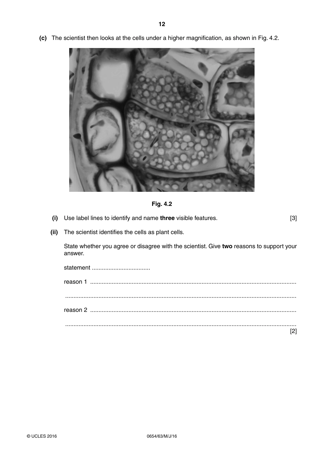 Cambridge IGCSE Sciences - Co-ordinated (Double) 0654 2016 May/June Paper 6 · Variant 3 question paper, page 12 of 20
