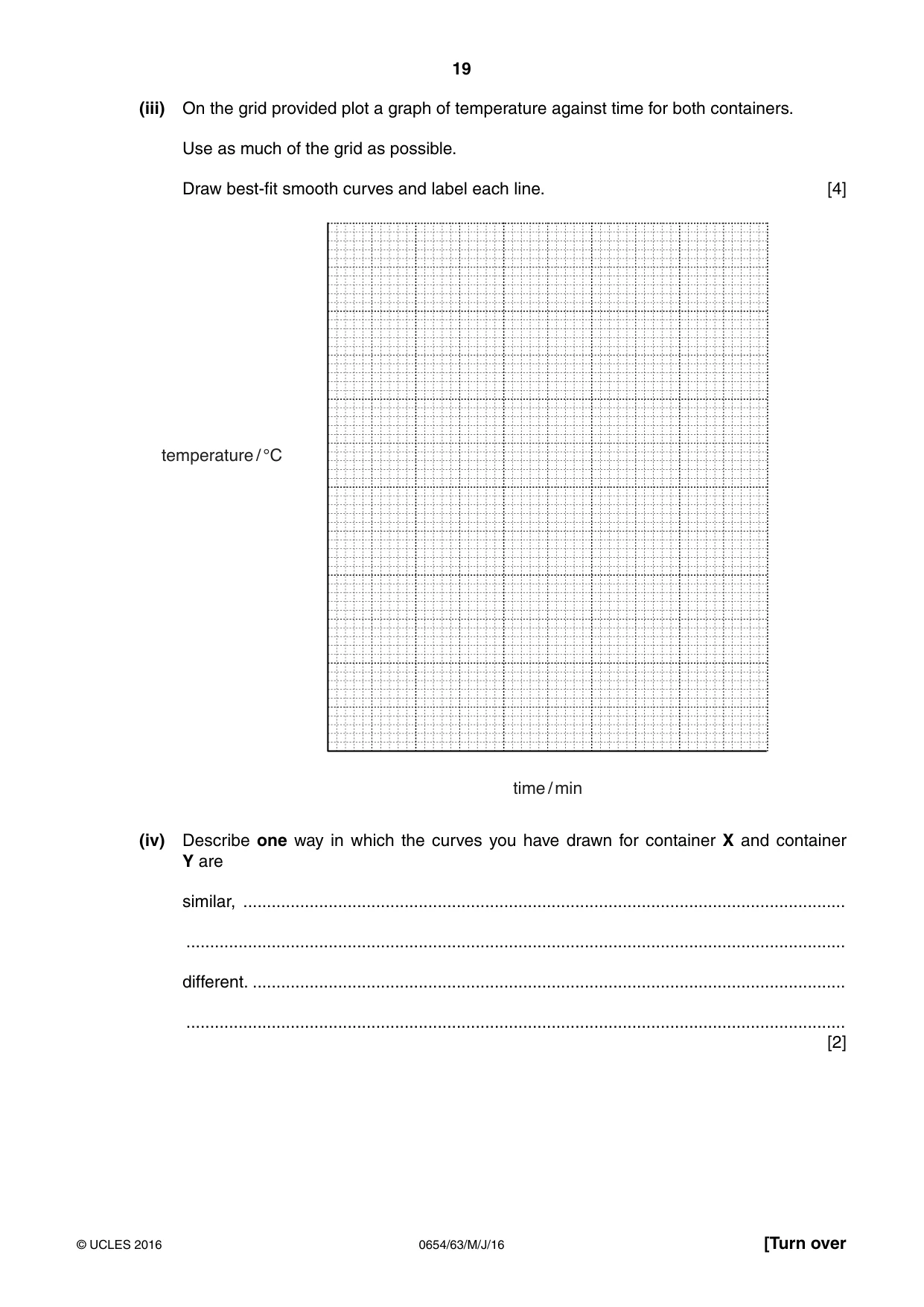 Cambridge IGCSE Sciences - Co-ordinated (Double) 0654 2016 May/June Paper 6 · Variant 3 question paper, page 19 of 20