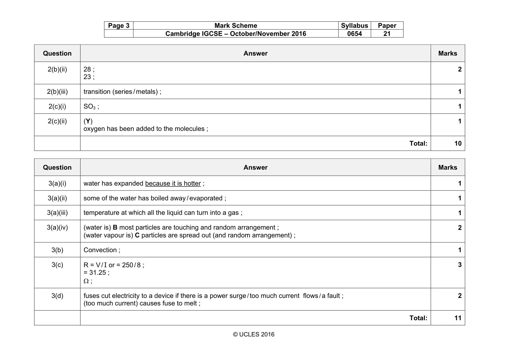 Mark scheme, page 3 of 11
