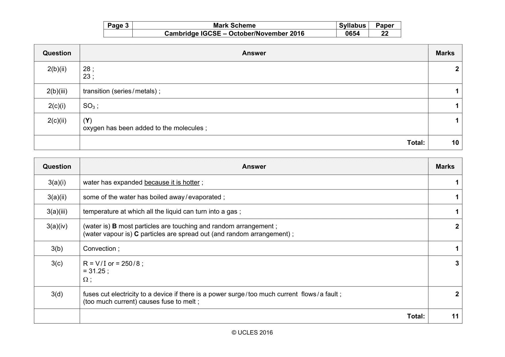 Mark scheme, page 3 of 11