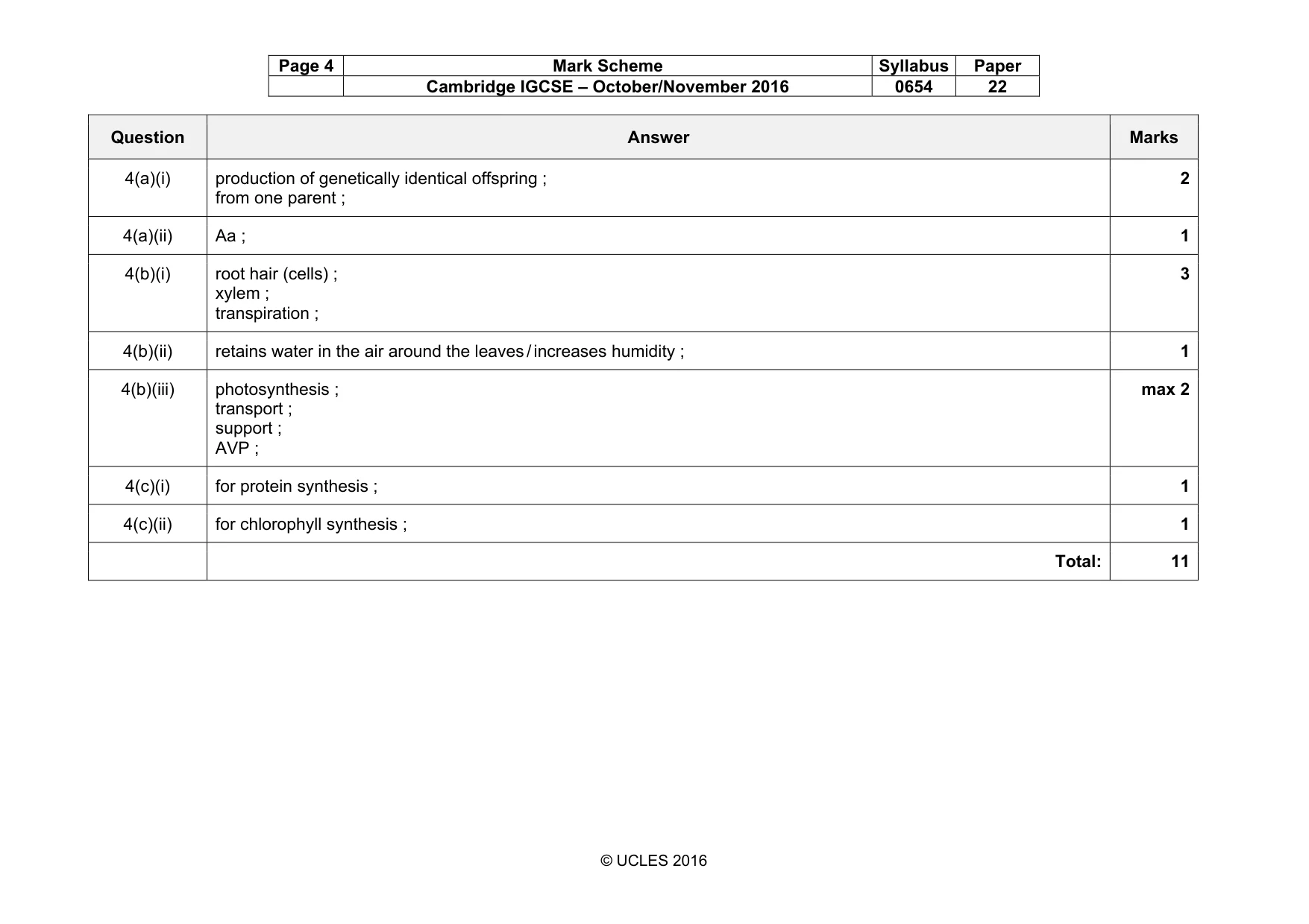 Mark scheme, page 4 of 11