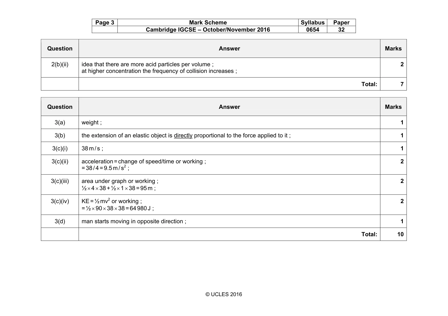 Mark scheme, page 3 of 10