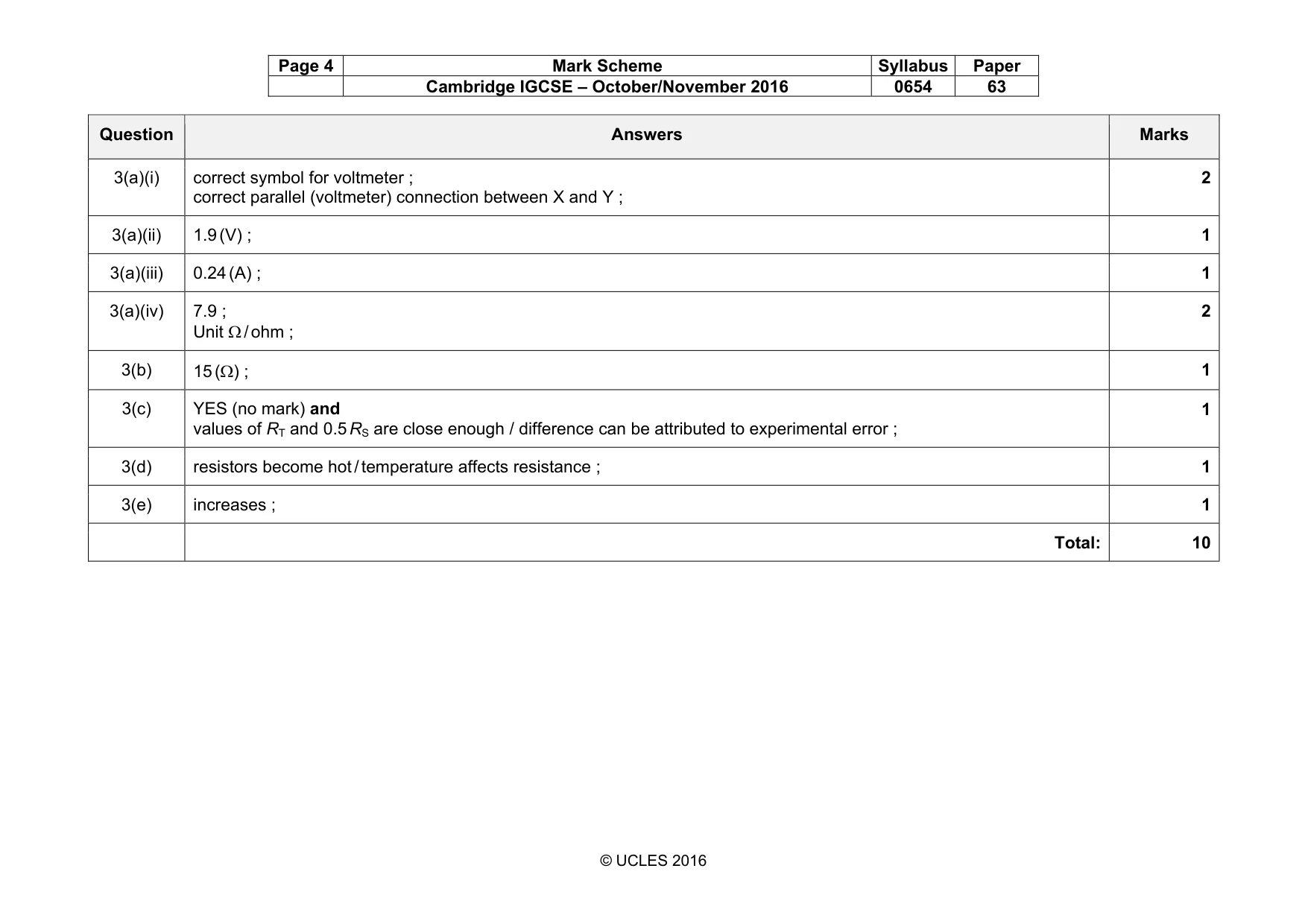 Mark scheme, page 4 of 7