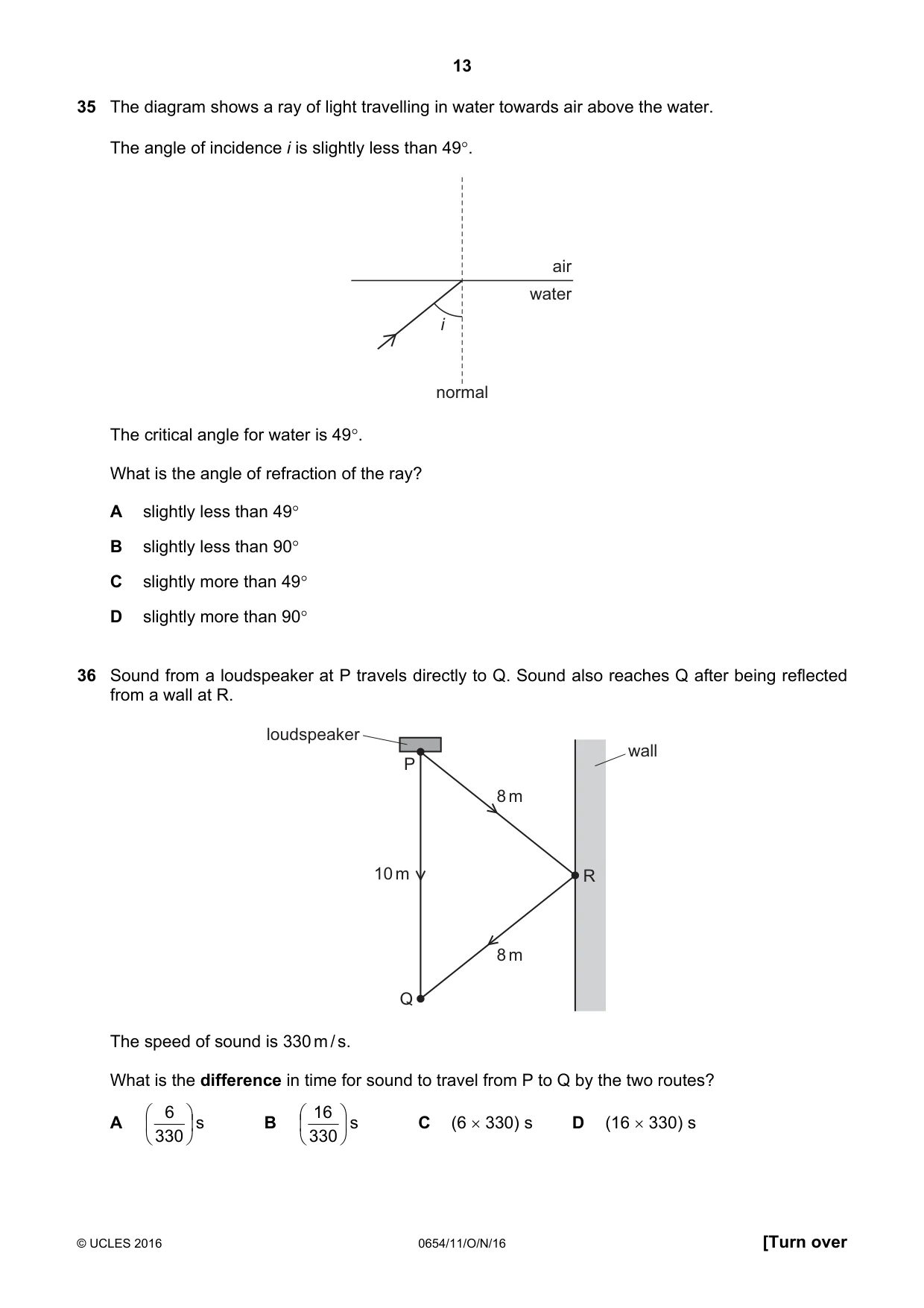 Cambridge IGCSE Sciences - Co-ordinated (Double) 0654 2016 Oct/Nov Paper 1 · Variant 1 question paper, page 13 of 16