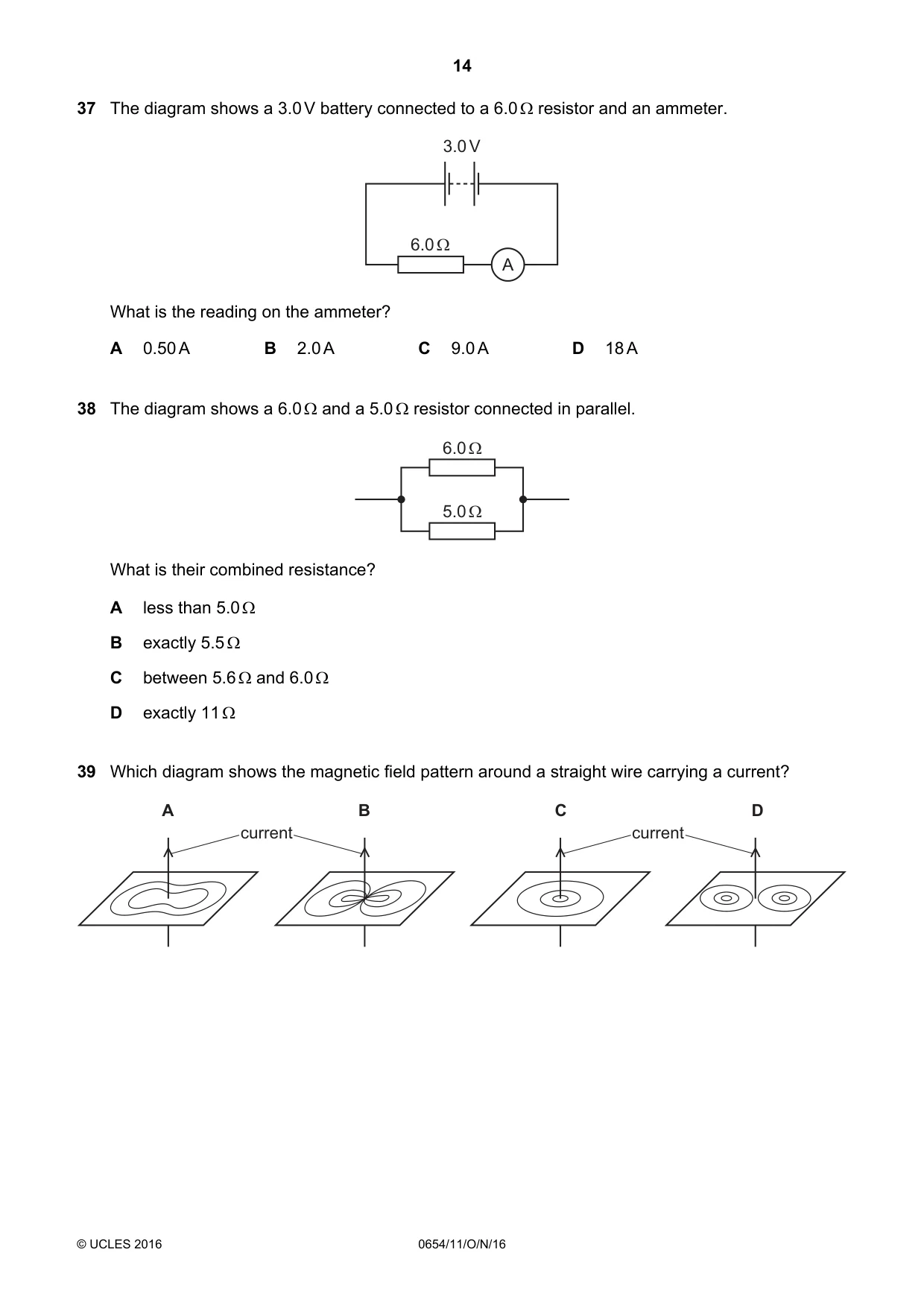 Cambridge IGCSE Sciences - Co-ordinated (Double) 0654 2016 Oct/Nov Paper 1 · Variant 1 question paper, page 14 of 16
